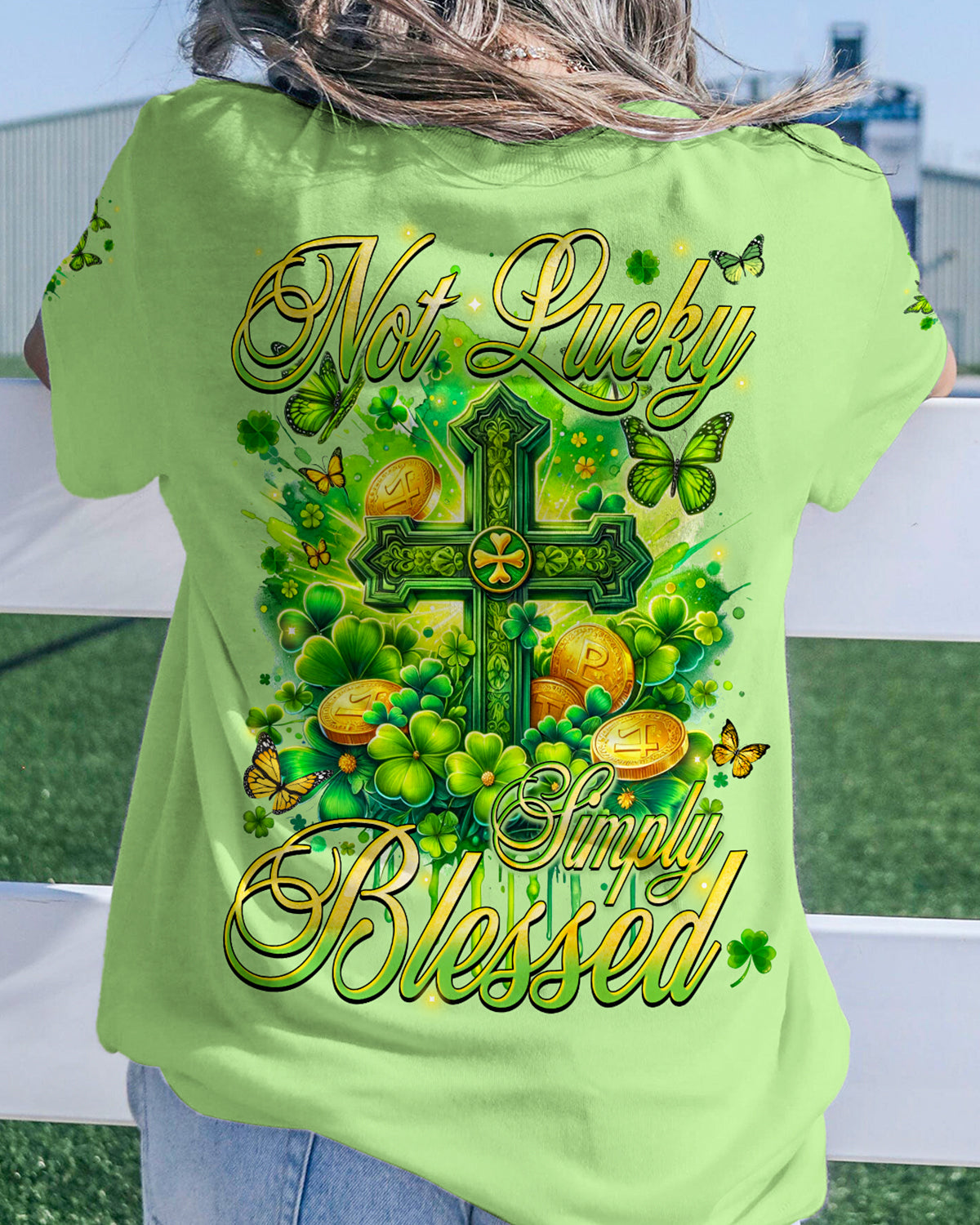 Not Lucky Simply Blessed Patrick's Day All Over Print Shirt - Tyqy1501243