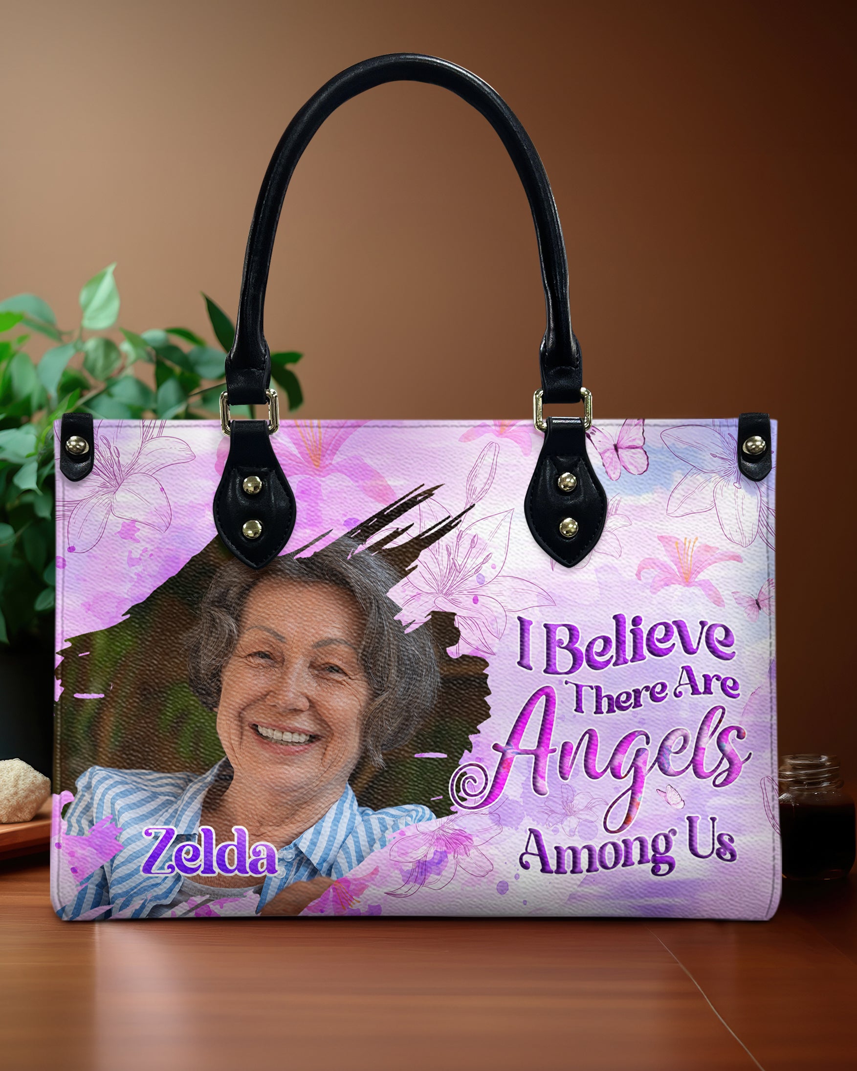 Personalized I Believe There Are Angels Among Us Leather Handbag - Tyqy3112241