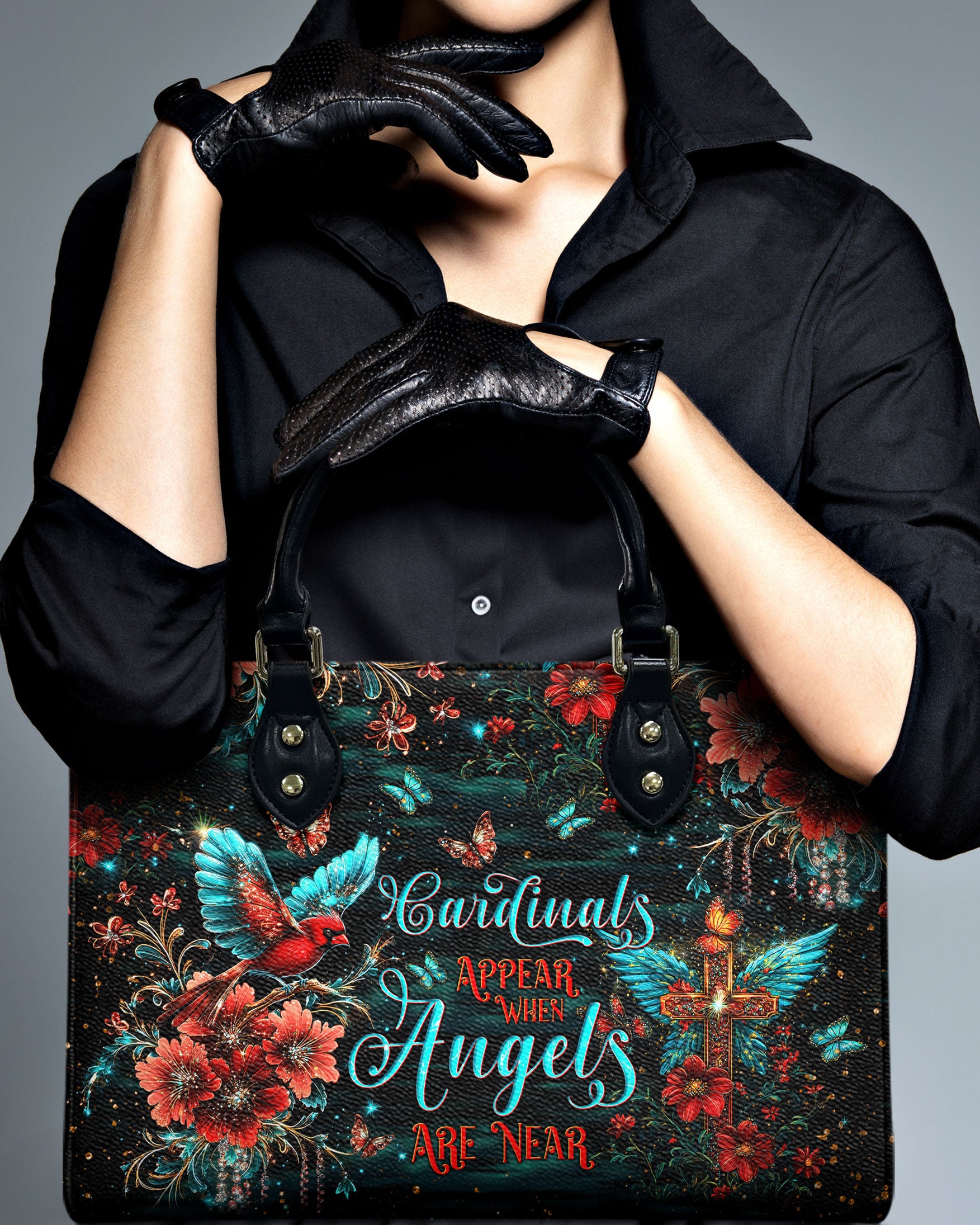 Cardinals Appear When Angels Are Near Leather Handbag  - Tlnt1812243