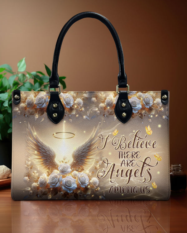 I Believe There Are Angels Among Us Leather Handbag -  Tlnt3110245