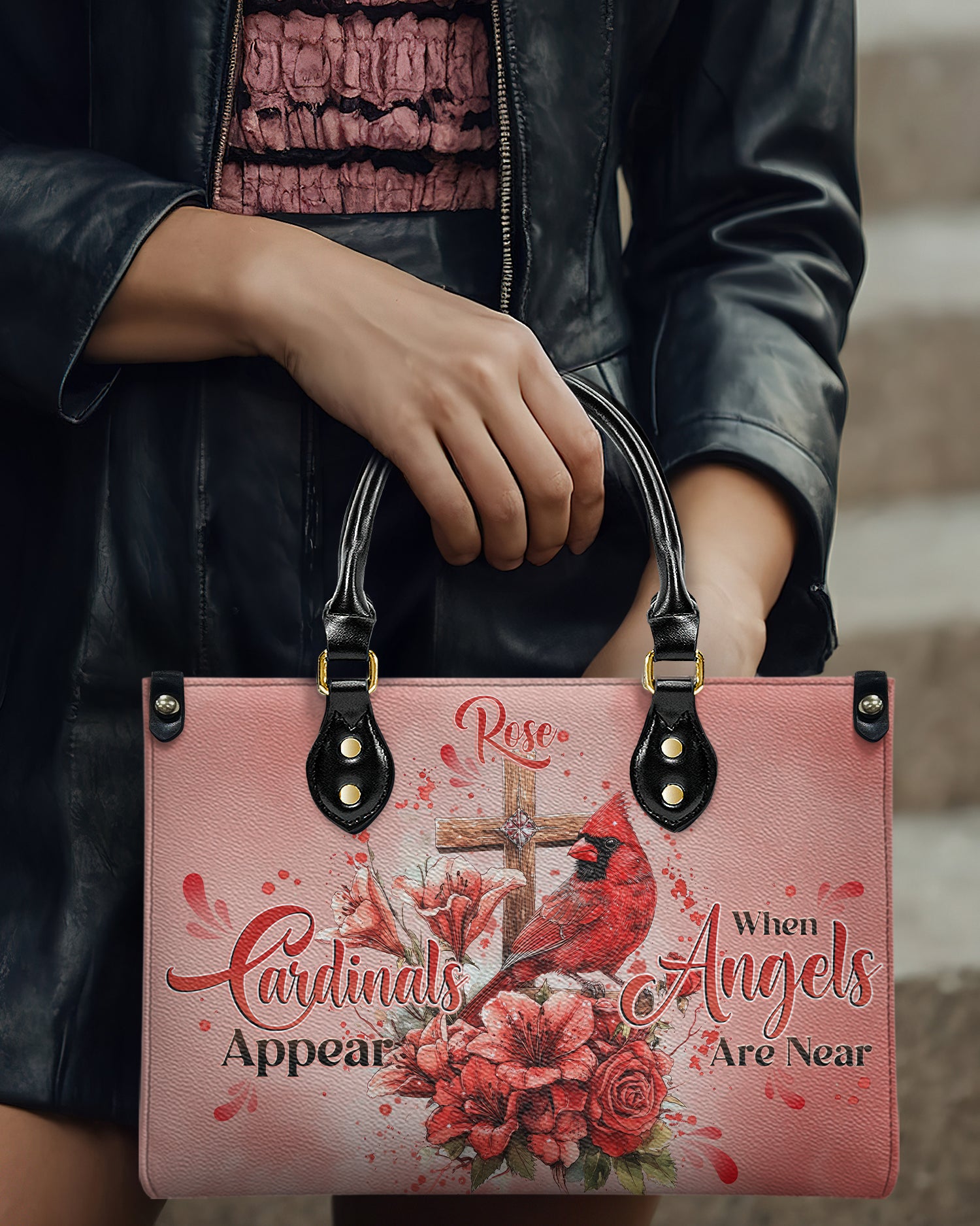 Personalized When Cardinals Appear Angels Are Near Leather Handbag - Tytd3112242