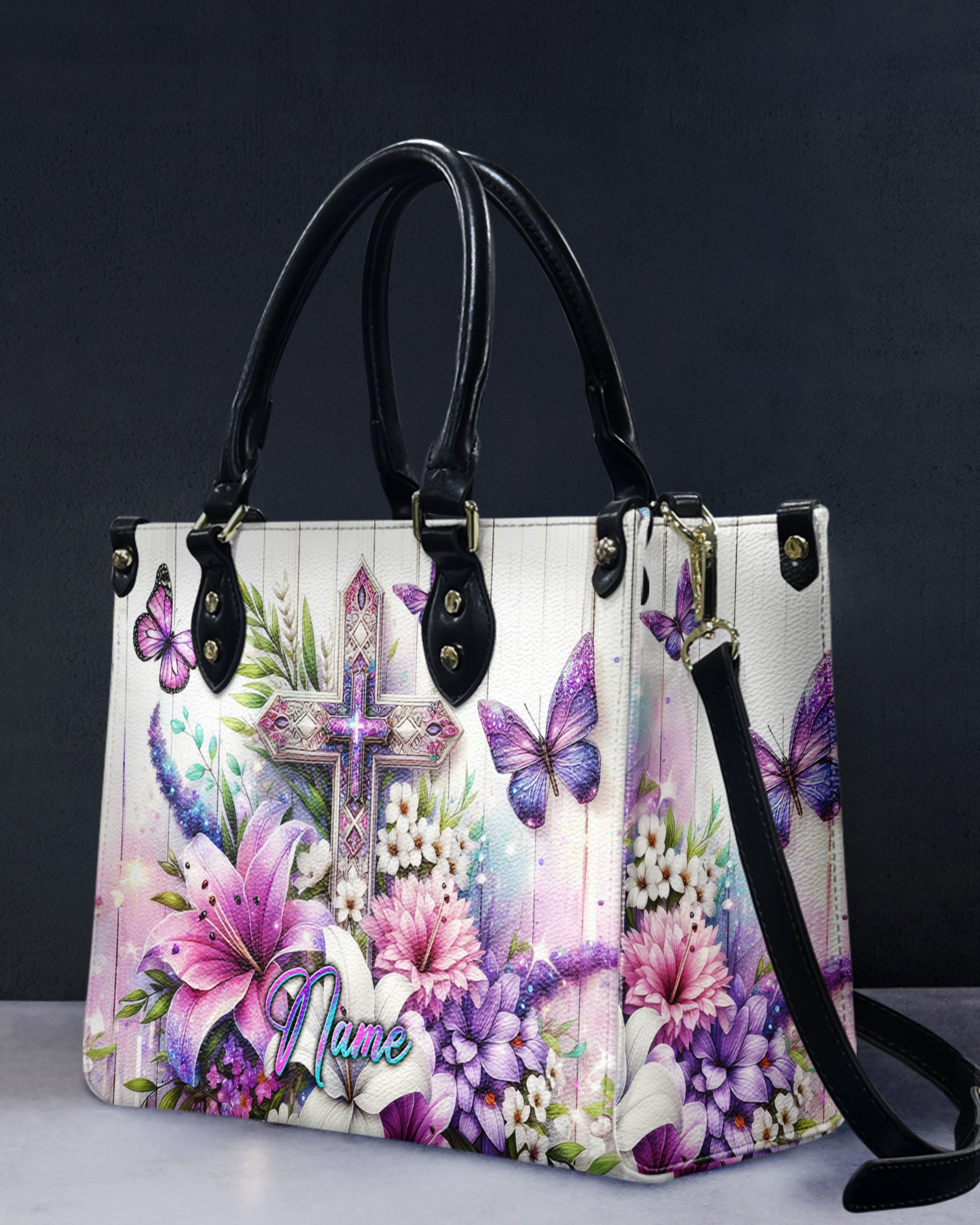 Cross Lilies Leather Handbag - Yhkd0606241