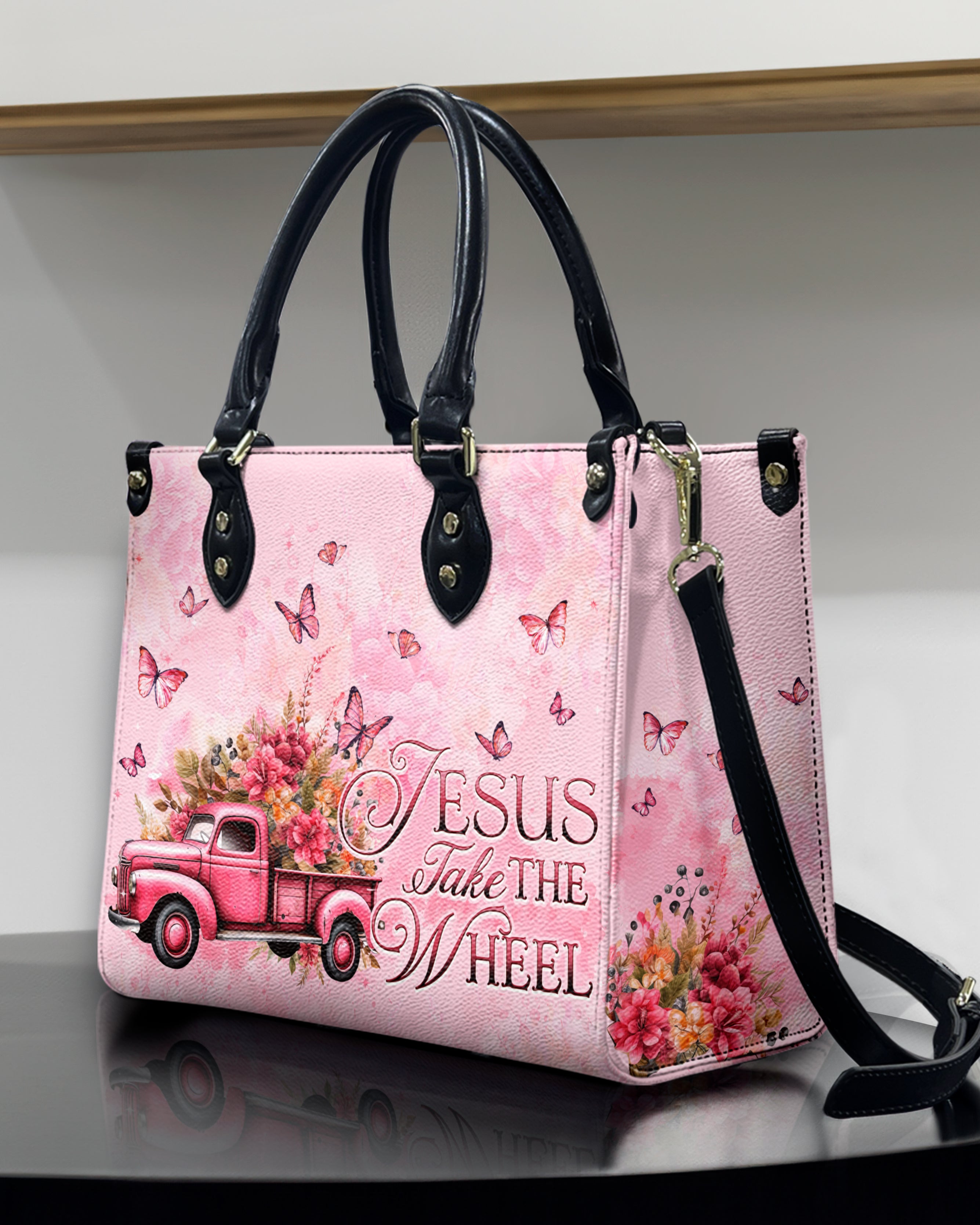 Jesus Take The Wheel Leather Handbag - Tytd2203243