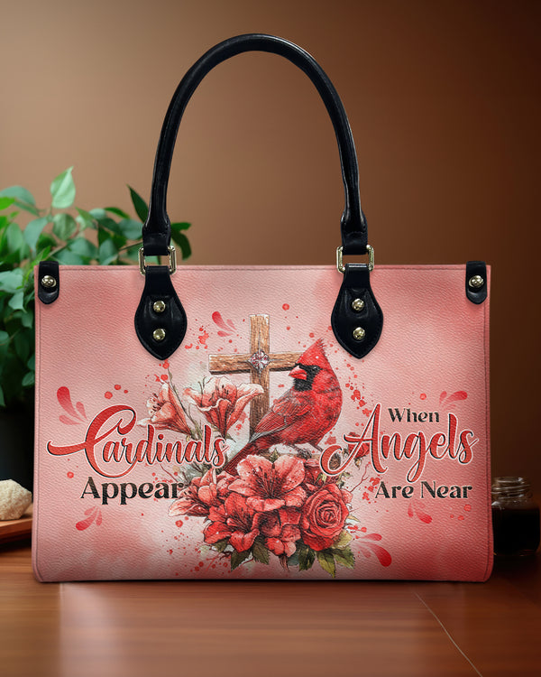 Personalized When Cardinals Appear Angels Are Near Leather Handbag - Tytd3112242