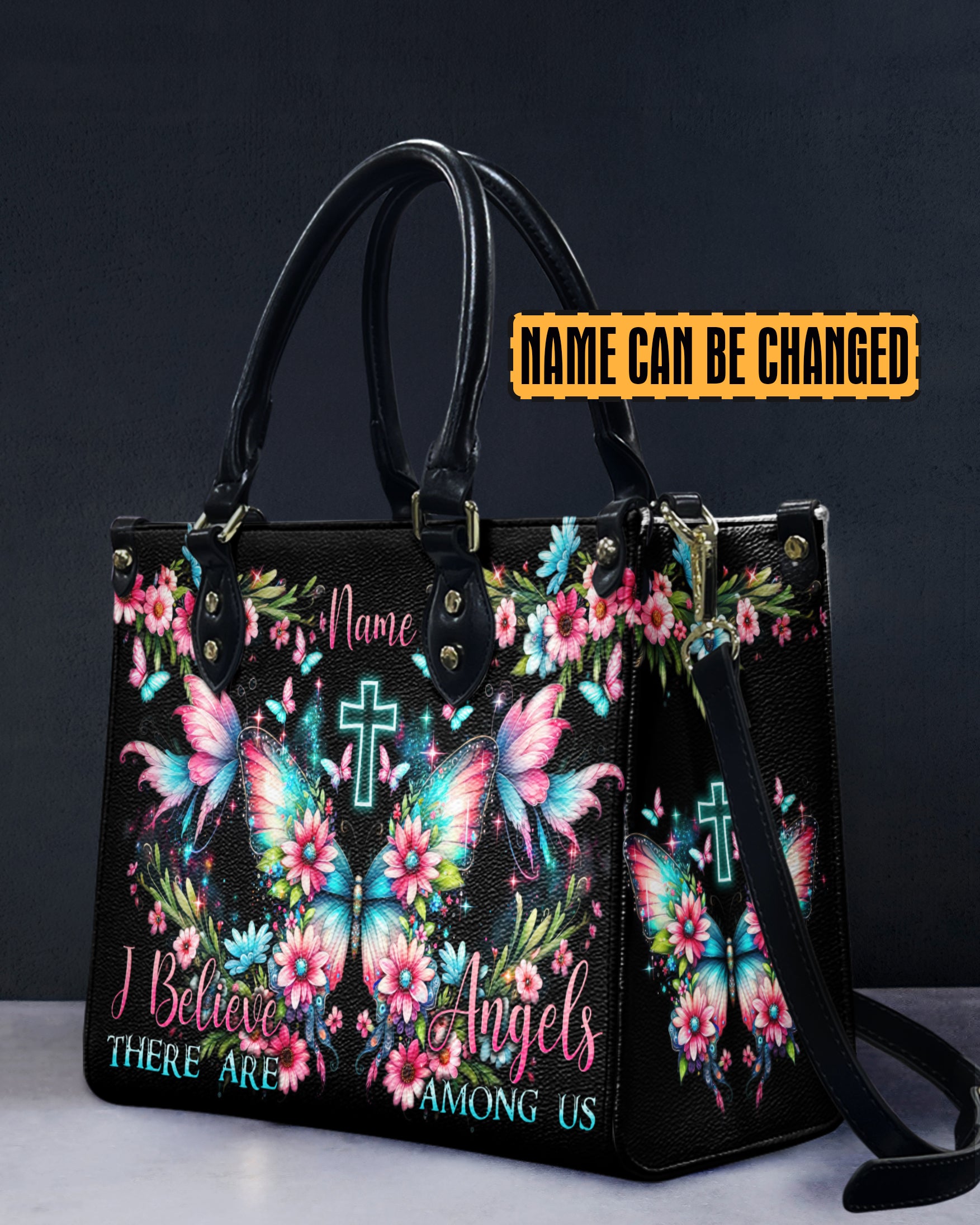 I Believe There Are Angels Among Us Leather Handbag - Tytd1006244