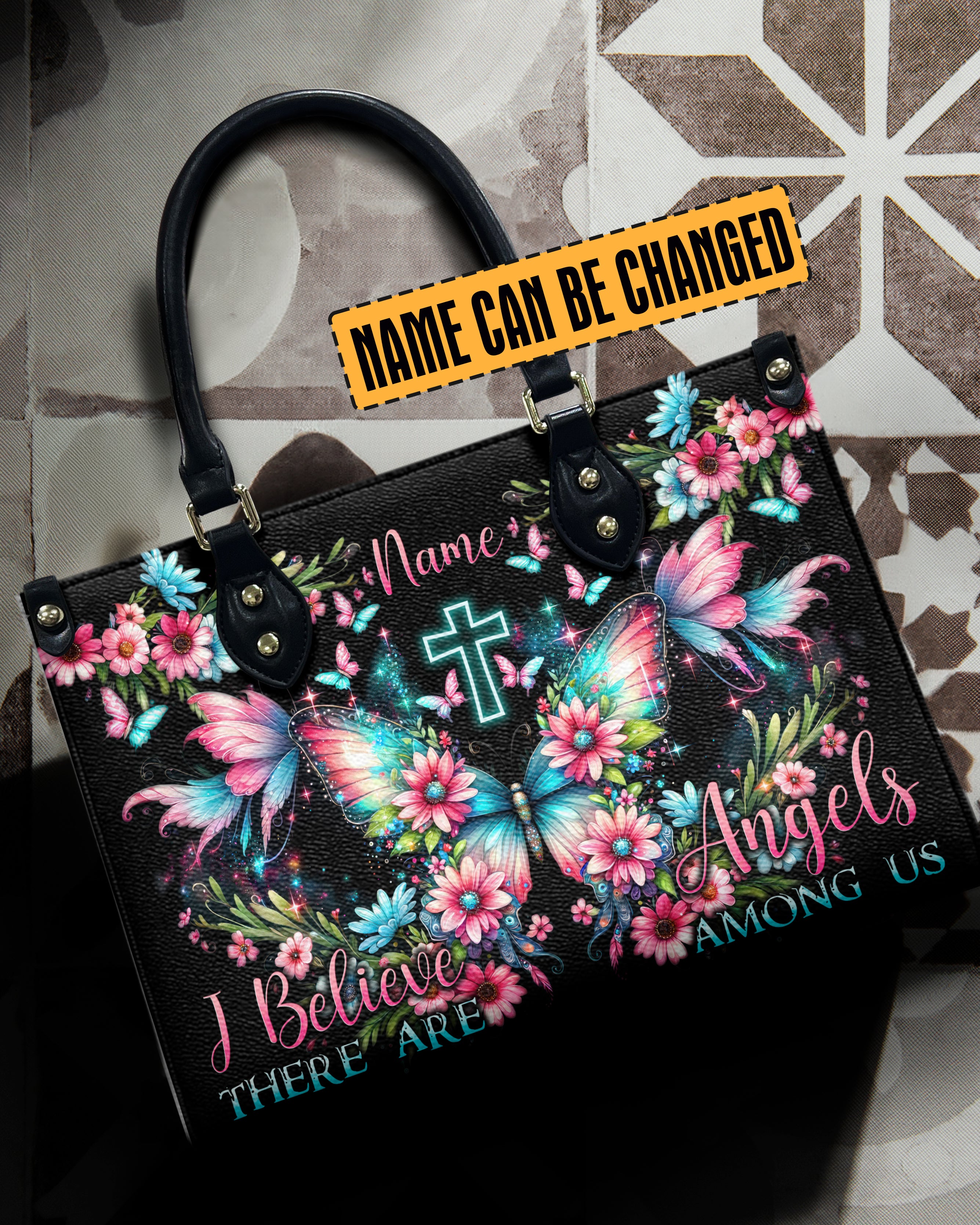 I Believe There Are Angels Among Us Leather Handbag - Tytd1006244