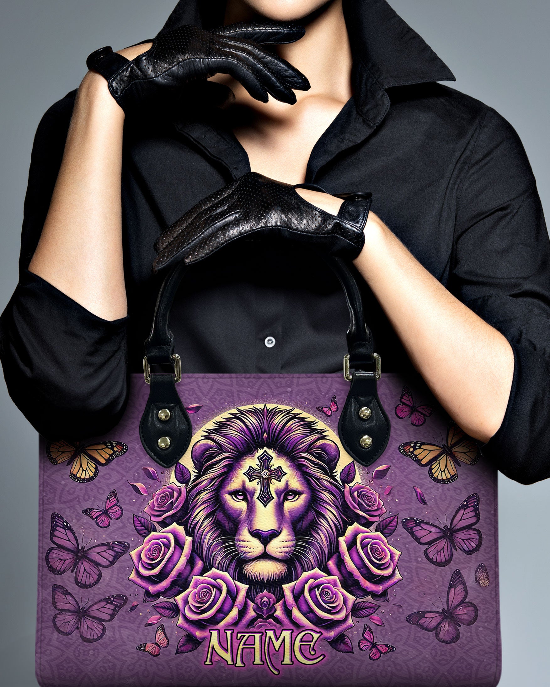 Lion Rose Leather Handbag  - Tlno0411244