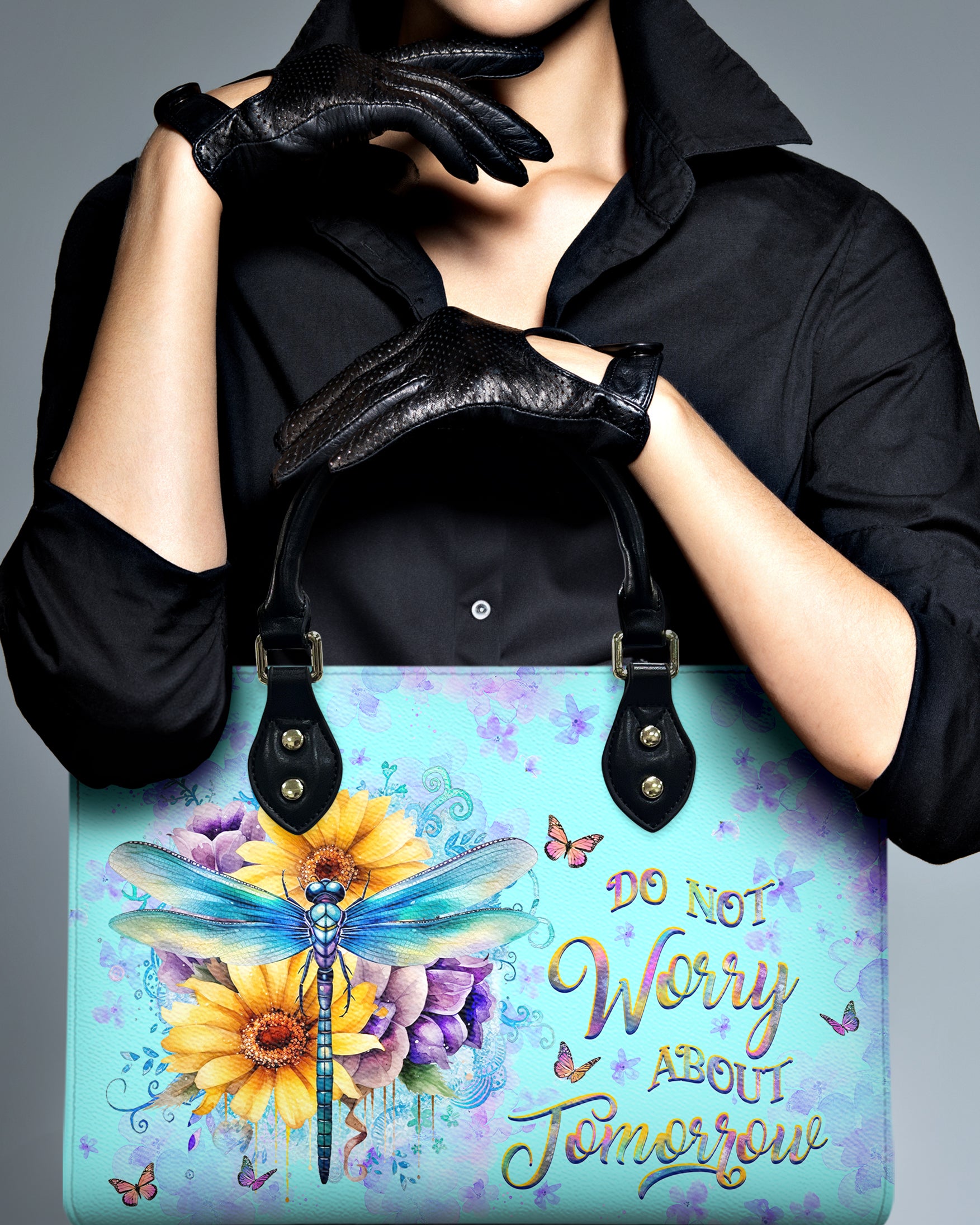 Do Not Worry About Tomorrow Leather Handbag - Yhhg2210244