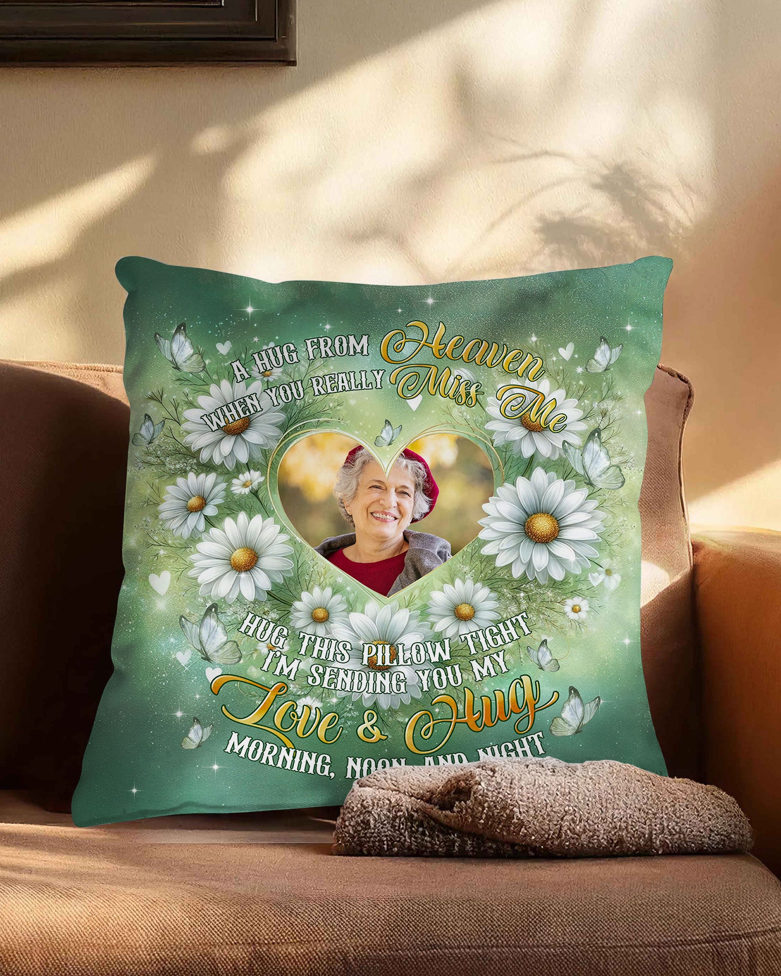 Personalized A Hug From Heaven Daisies Pillow - Tltr0602253