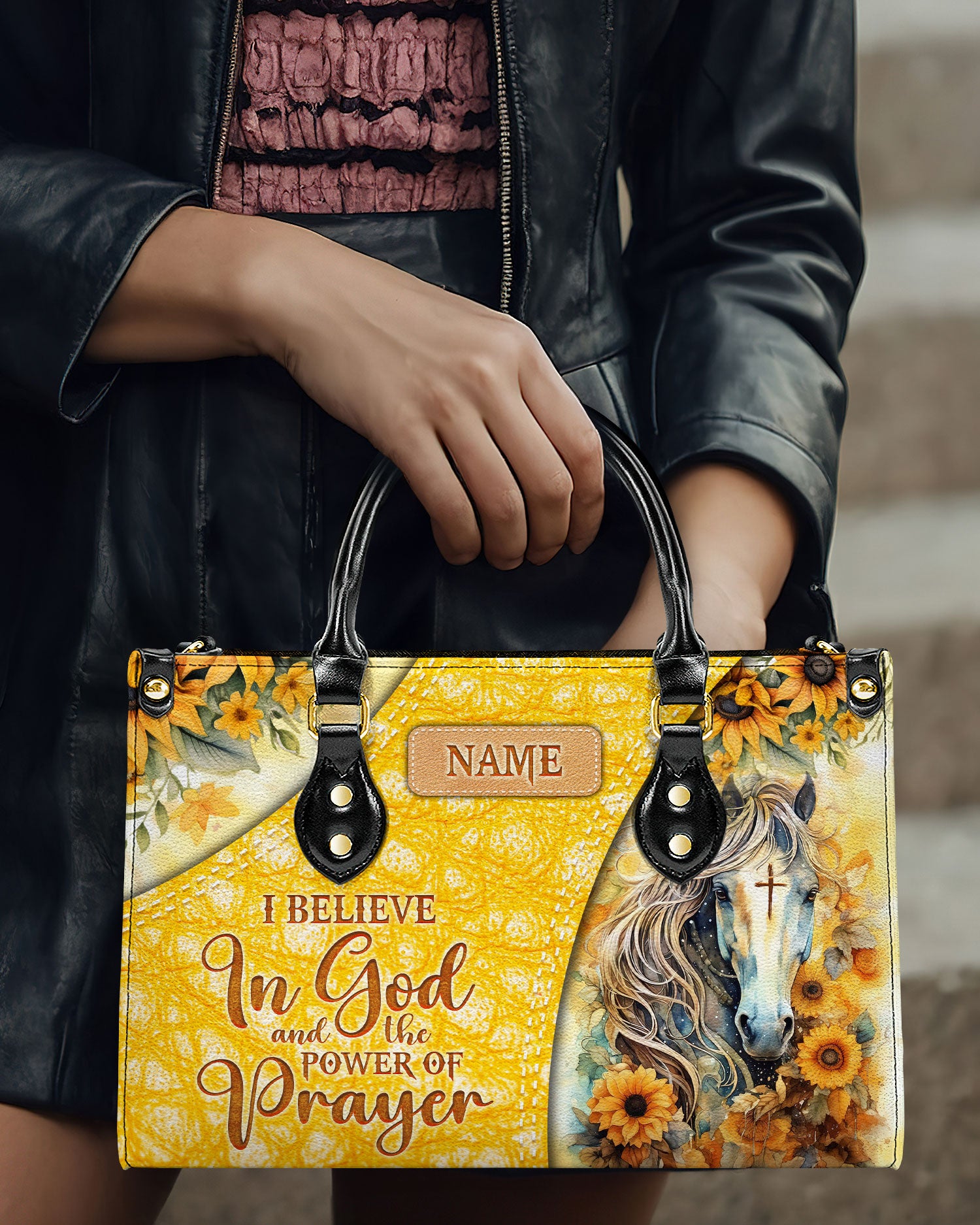 I Believe In God Horse Leather Handbag - Tlno0204244