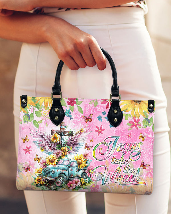 Jesus Take The Wheel Leather Handbag - Tlno3009244