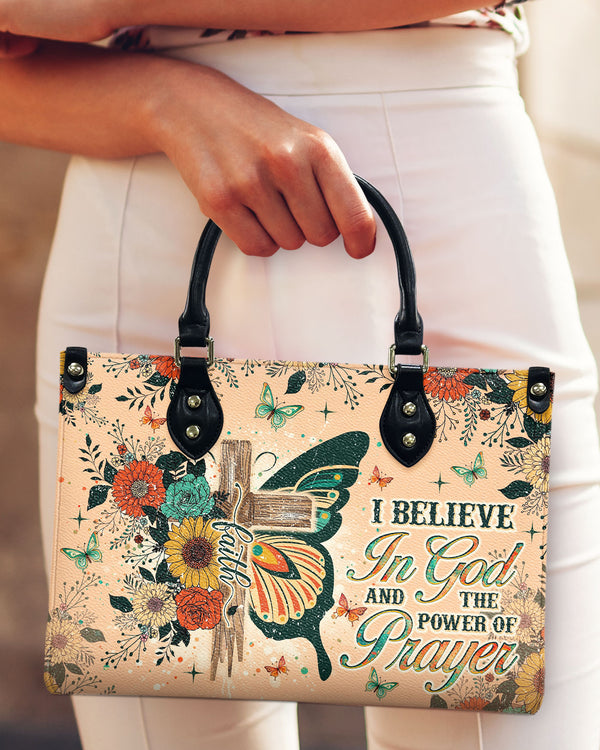 I Believe In God Butterfly Leather Handbag - Tlno1812244