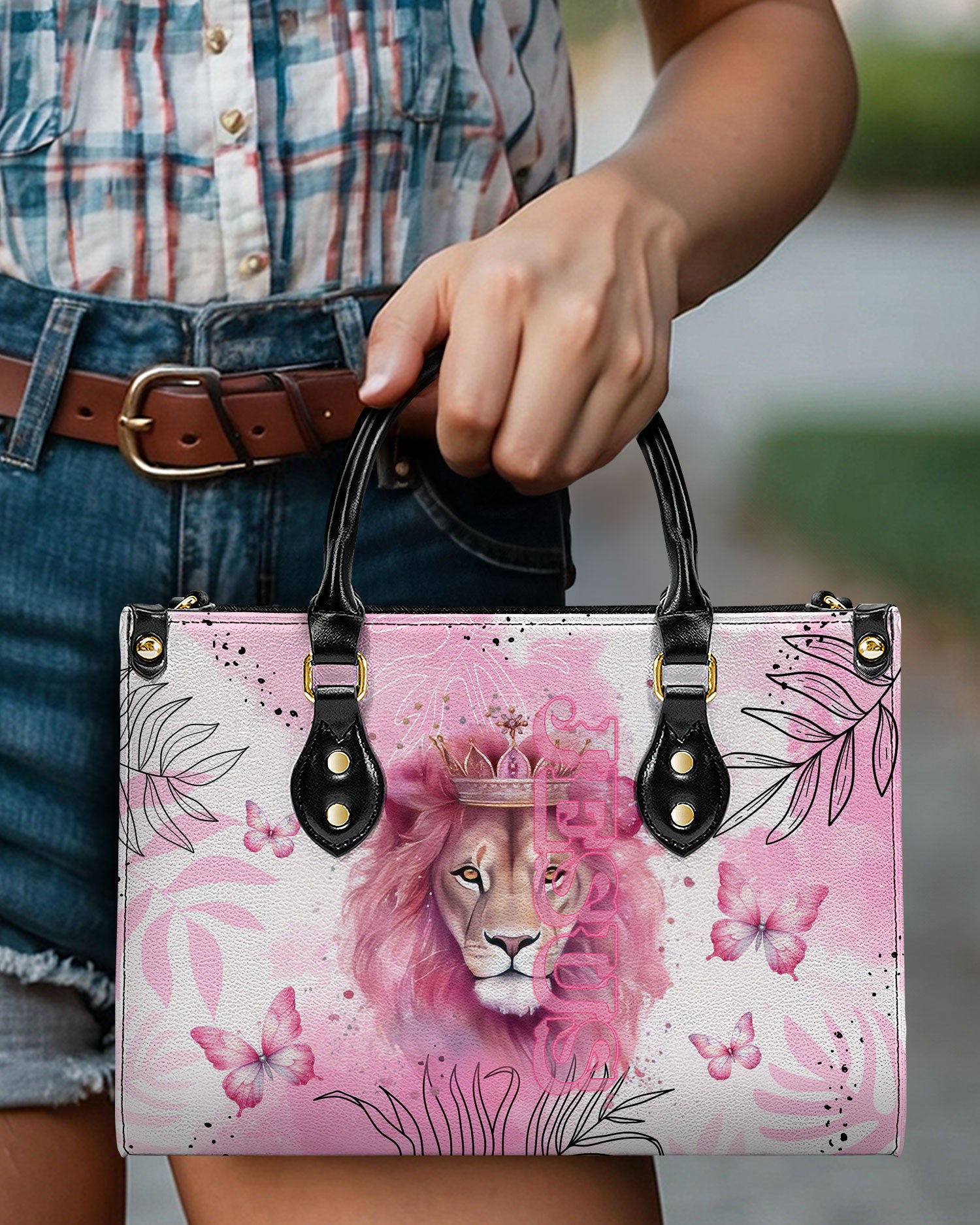 Jesus Lion Leather Handbag - Tlno0306243