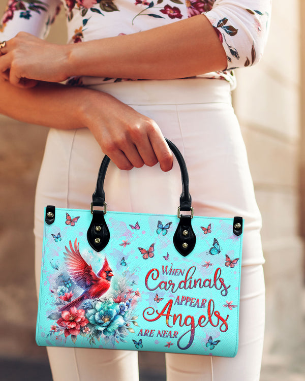 When Cardinals Appear Angels Are Near  Leather Handbag -  Tlnz0710241