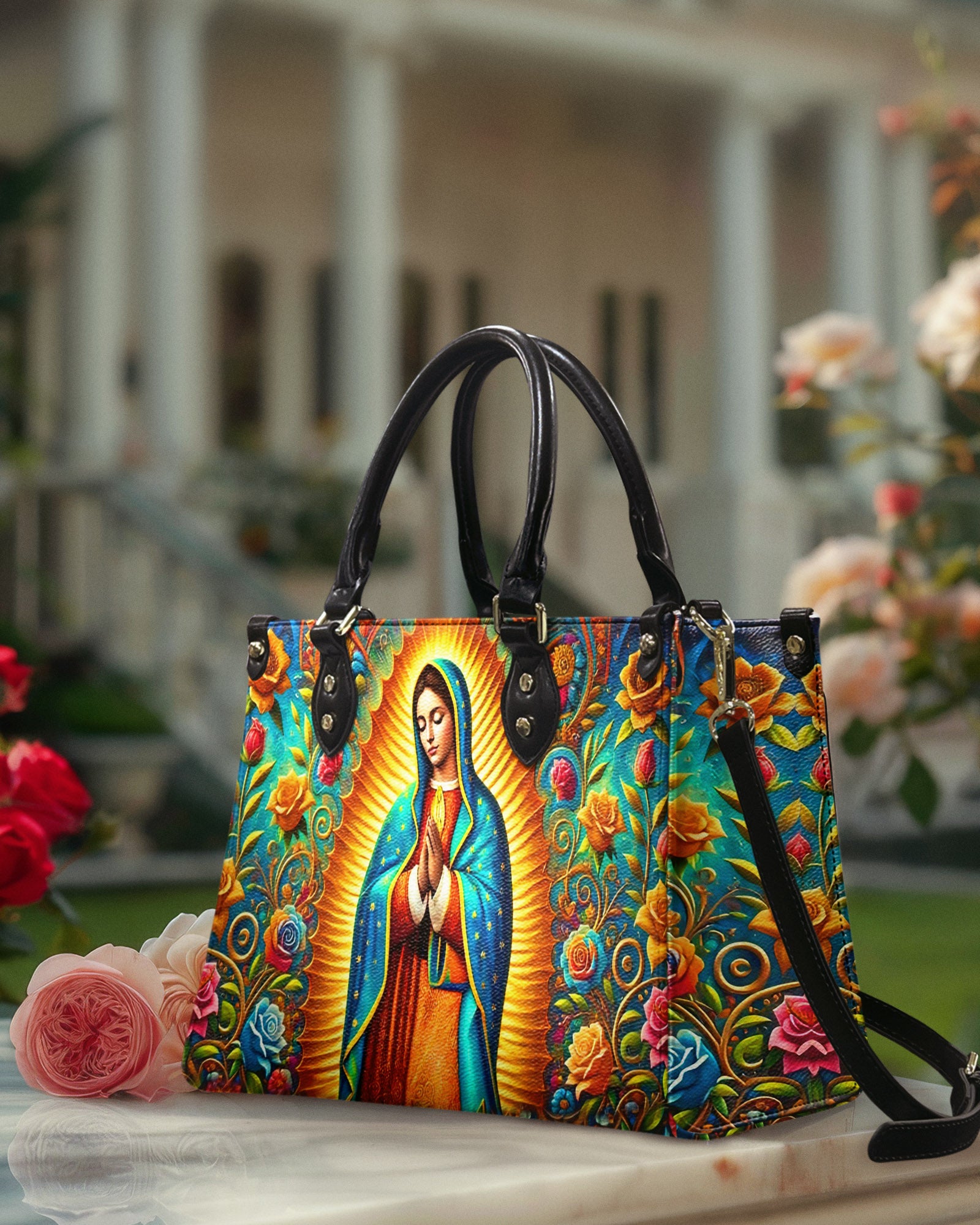 Mary Of Guadalupe Leather Handbag - Yhhn2602254