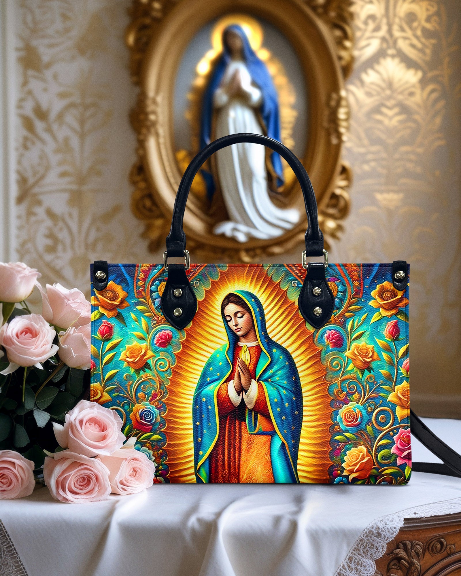 Mary Of Guadalupe Leather Handbag - Yhhn2602254