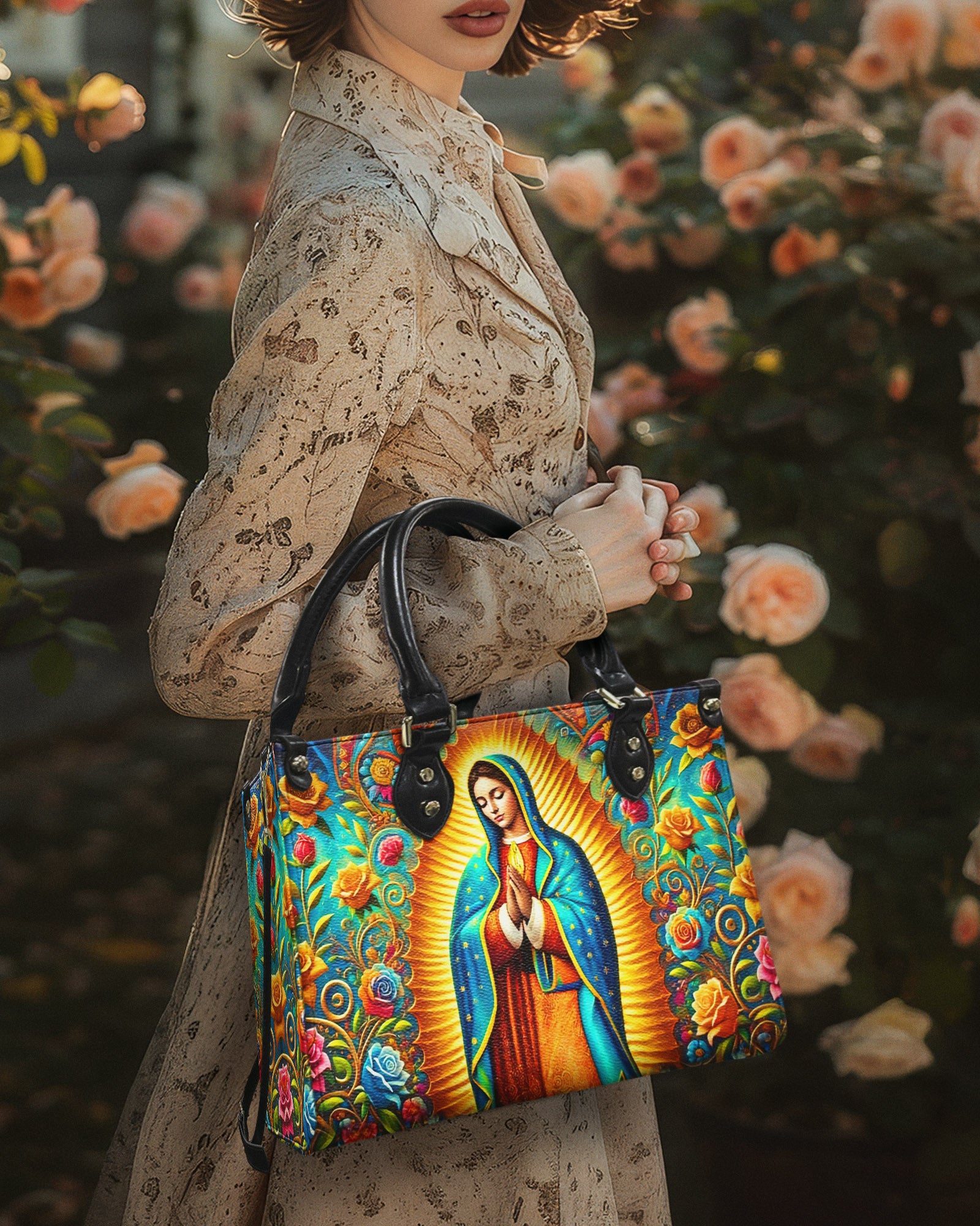 Mary Of Guadalupe Leather Handbag - Yhhn2602254