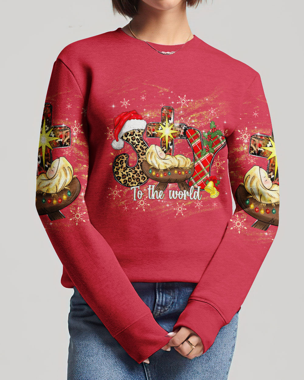 Joy To The World Jesus Christmas Women's All Over Print Shirt - Yhdu311234