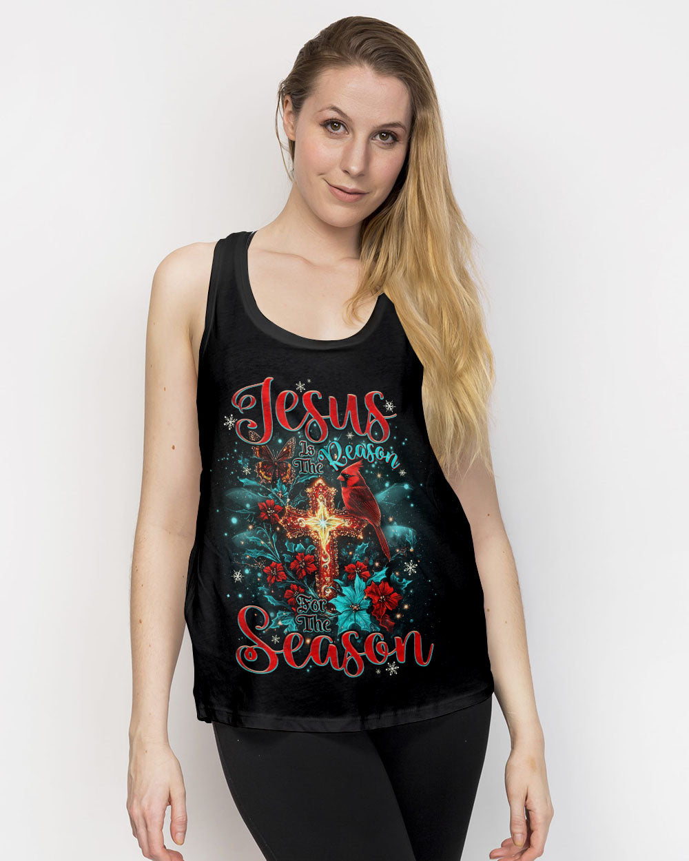 Jesus The Reason Cardinal Christmas Women's All Over Print Shirt - Tlno0910242