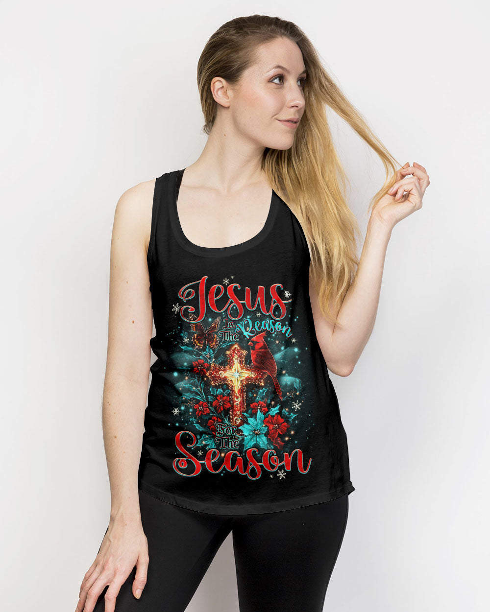 Jesus The Reason Cardinal Christmas Women's All Over Print Shirt - Tlno0910242