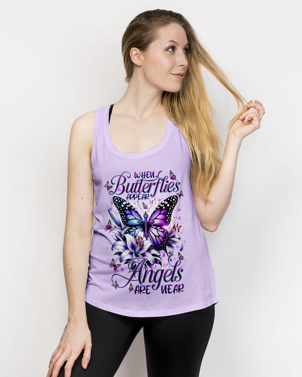 When Butterflies Appear Angels Are Near Women's All Over Print Shirt - Tlnt1712243