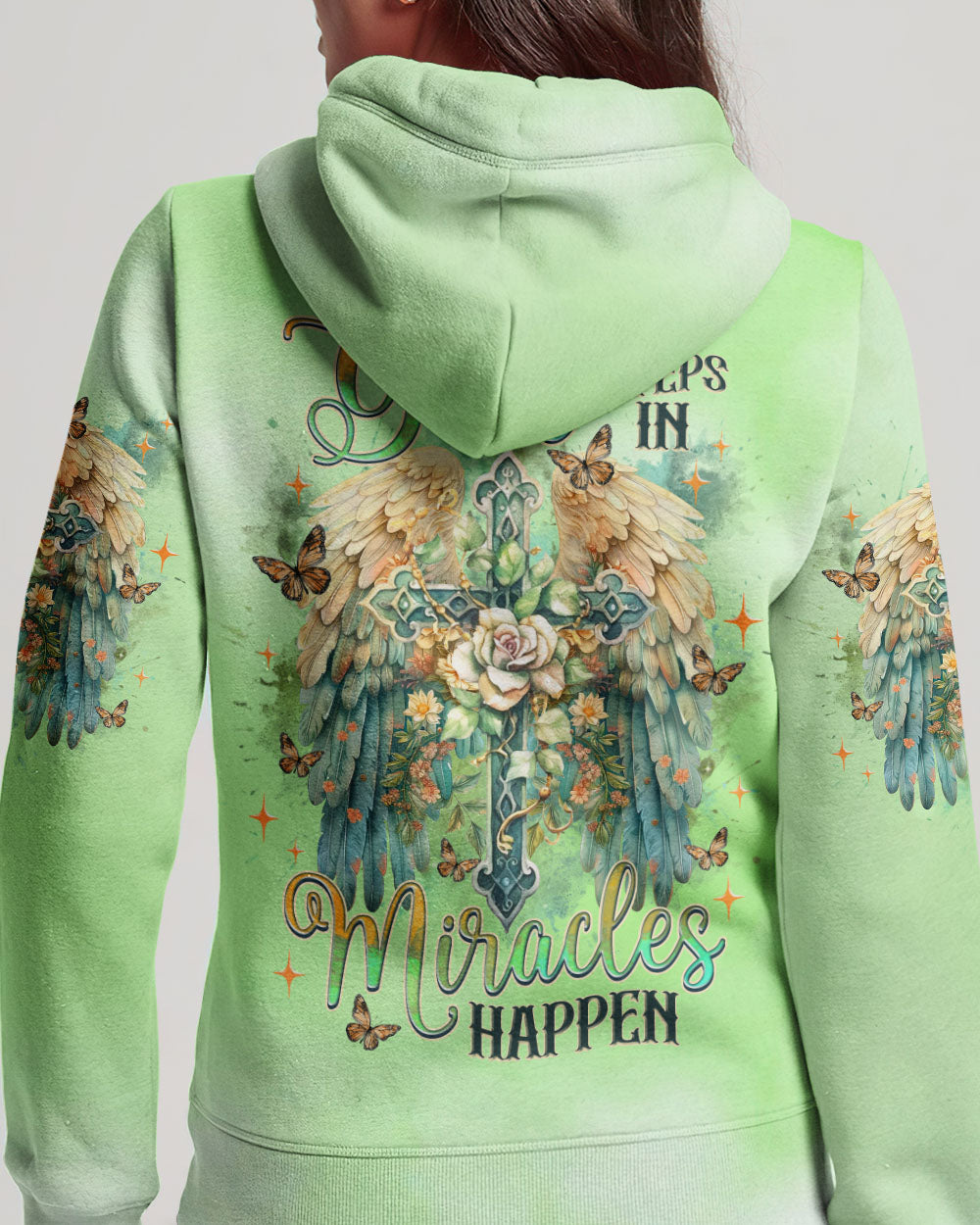 When God Steps In Miracles Happen Wings Women's All Over Print Shirt - Tlnz2506243