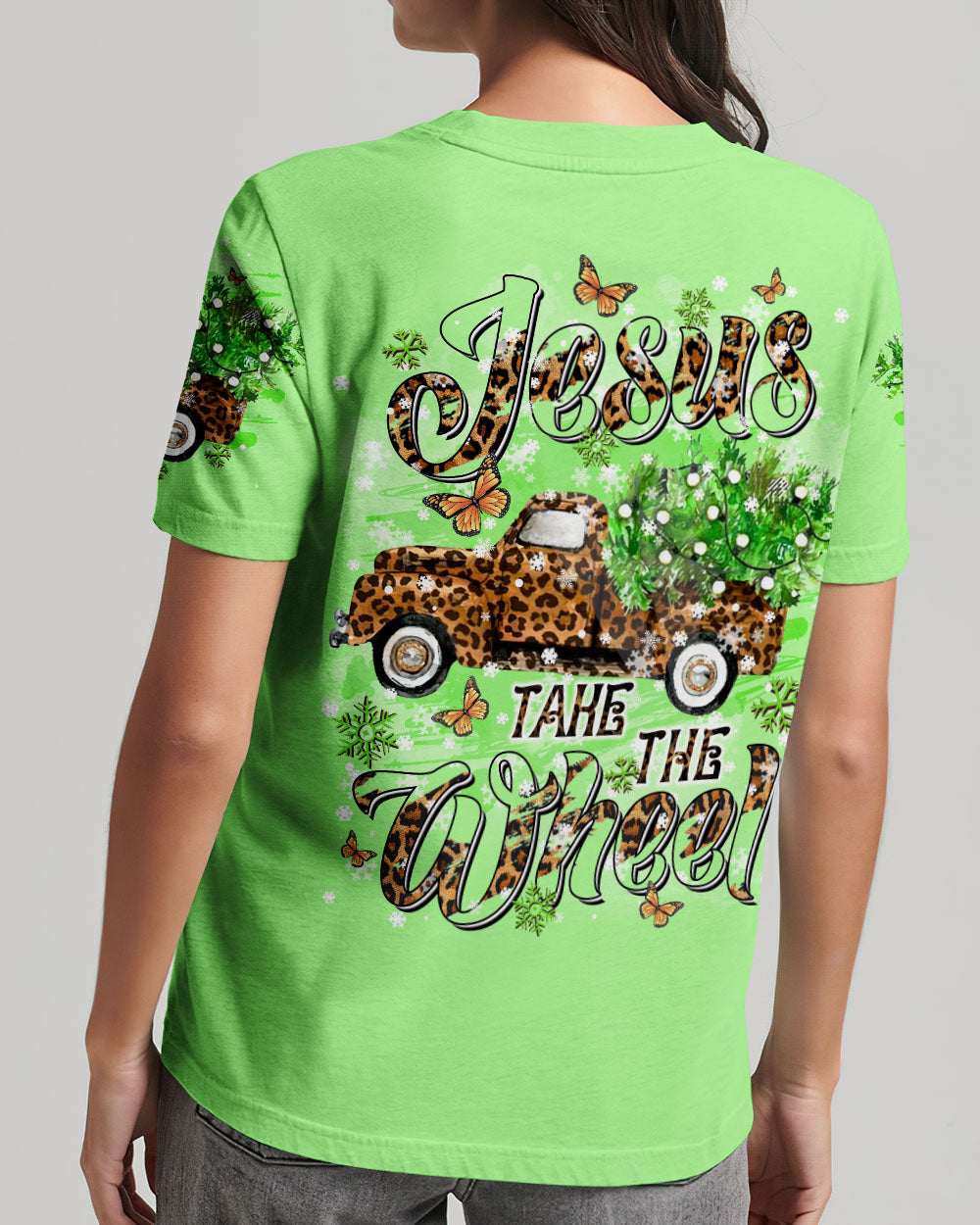 Jesus Take The Wheel Christmas Women's All Over Print Shirt - Tltr1411243