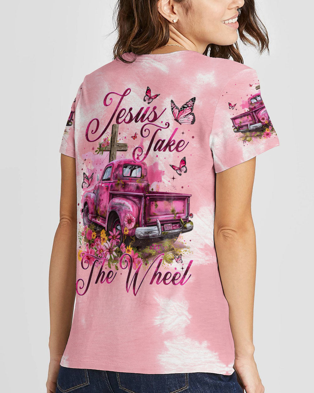 Jesus Take The Wheel Tie Dye Women's All Over Print Shirt - Tytm2902242