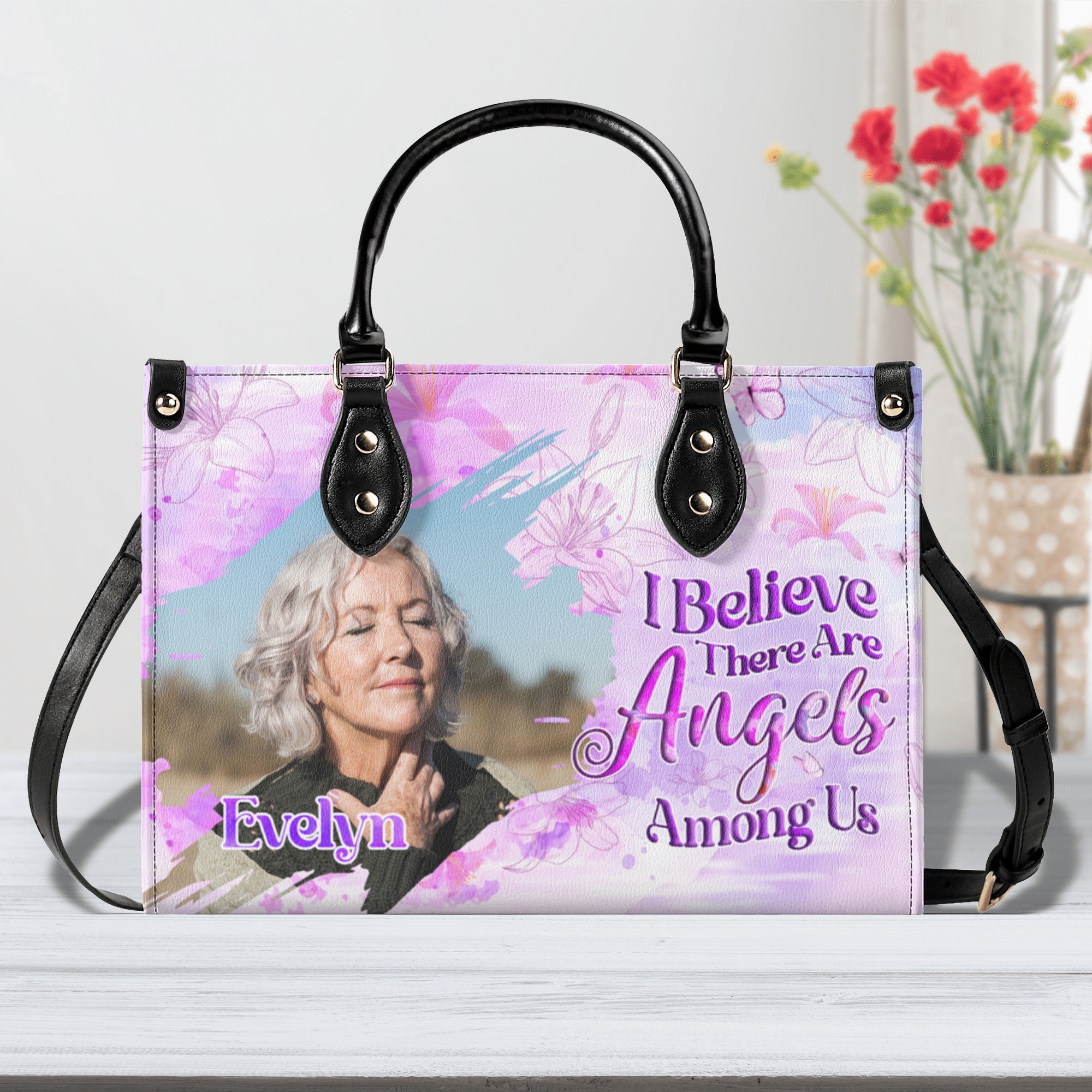 Personalized I Believe There Are Angels Among Us Leather Handbag - Tyqy3112241