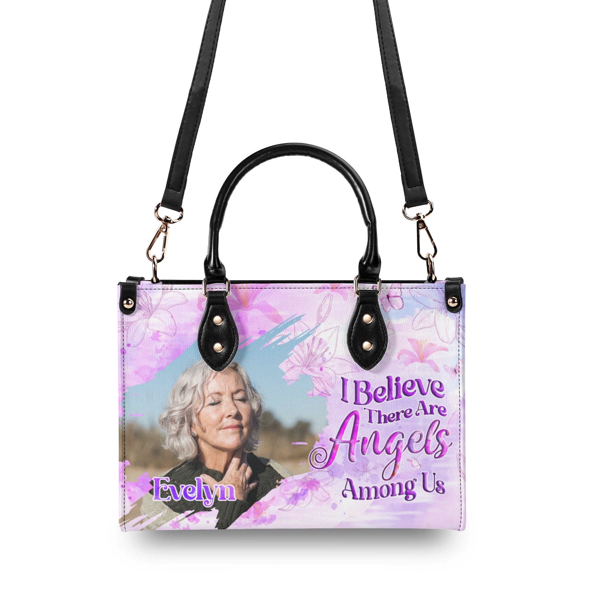 Personalized I Believe There Are Angels Among Us Leather Handbag - Tyqy3112241