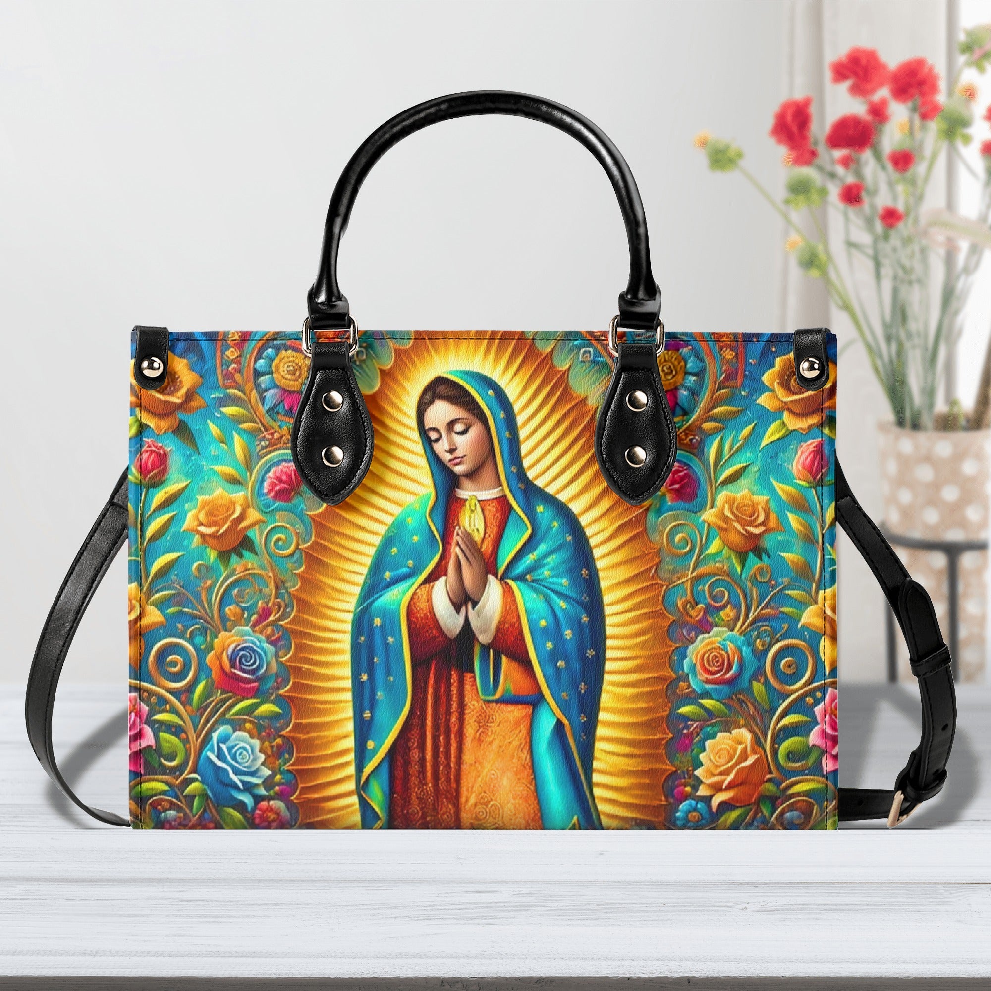 Mary Of Guadalupe Leather Handbag - Yhhn2602254