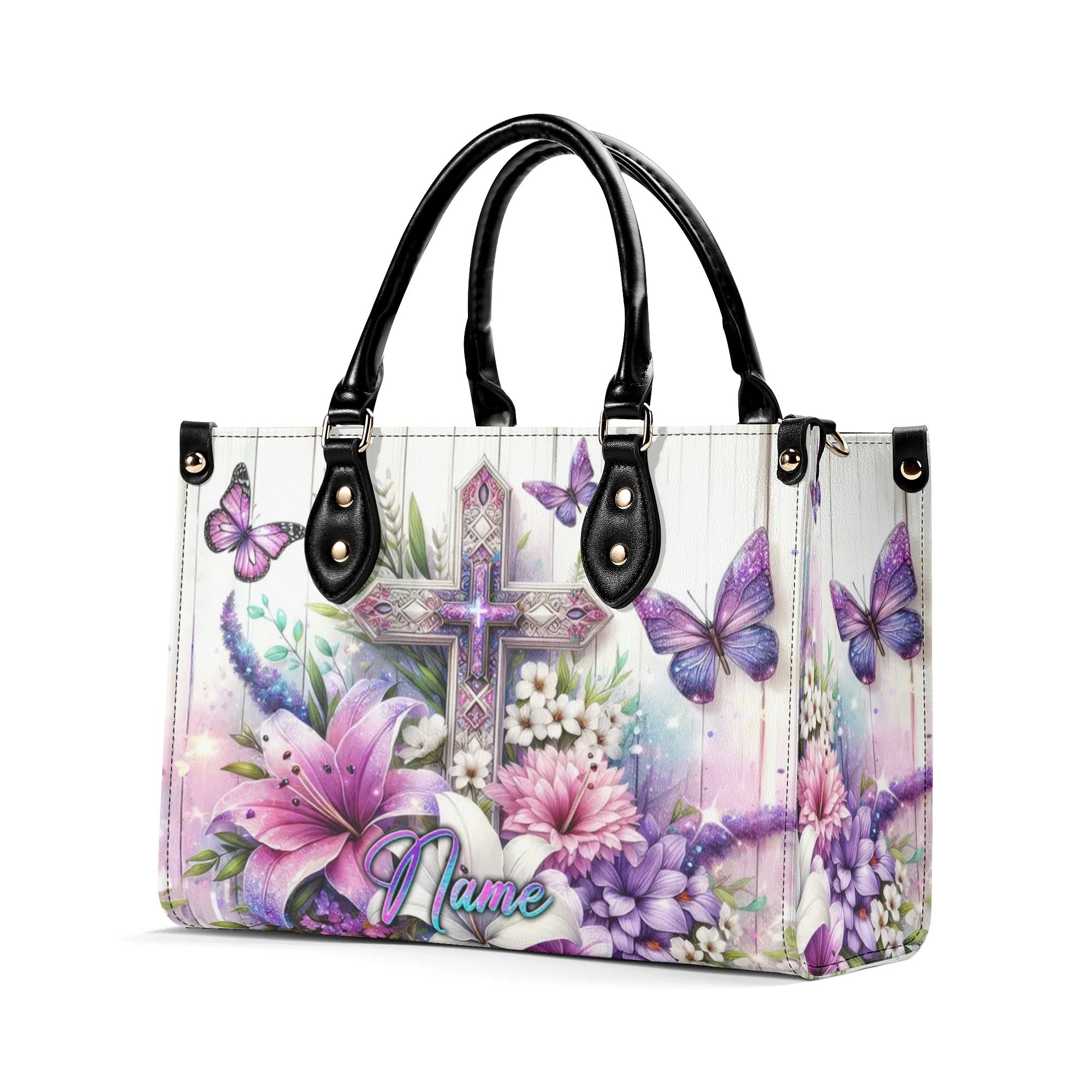 Cross Lilies Leather Handbag - Yhkd0606241