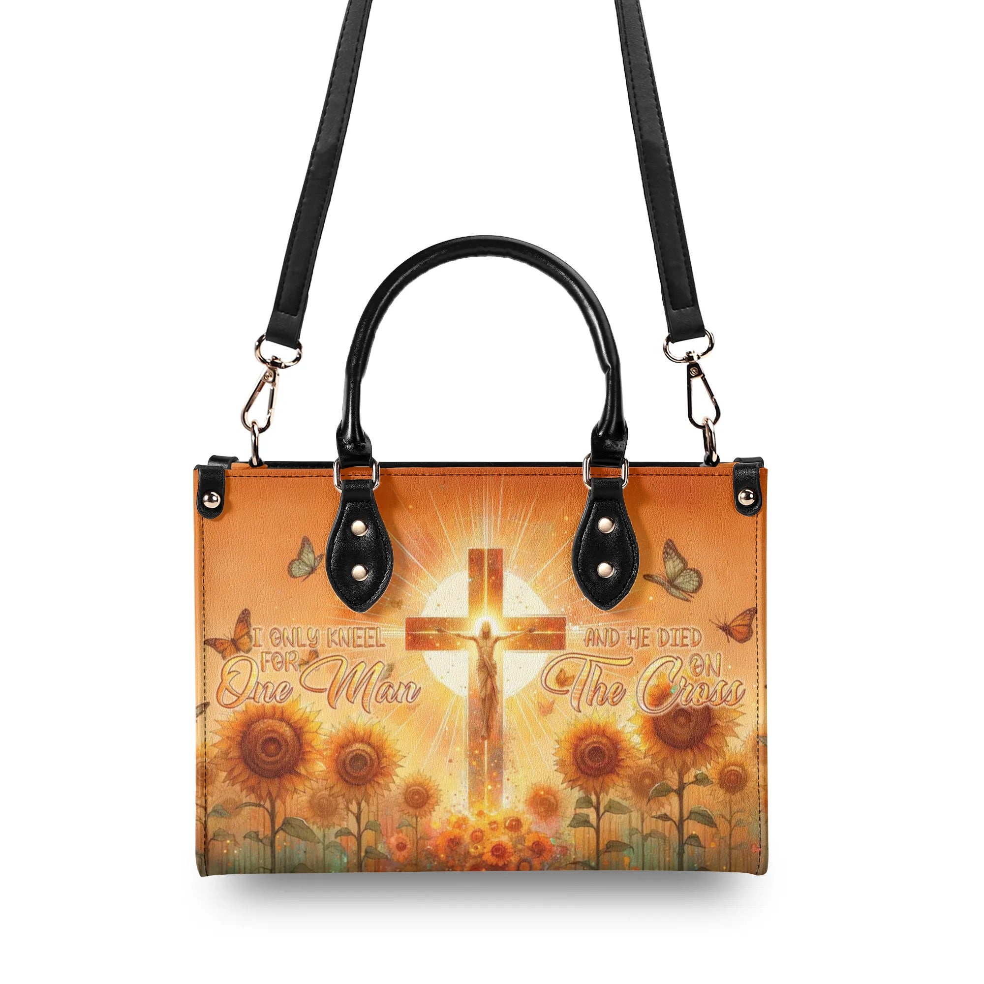 I Only Kneel For One Man Sunflower Leather Handbag - Tlnt1306244