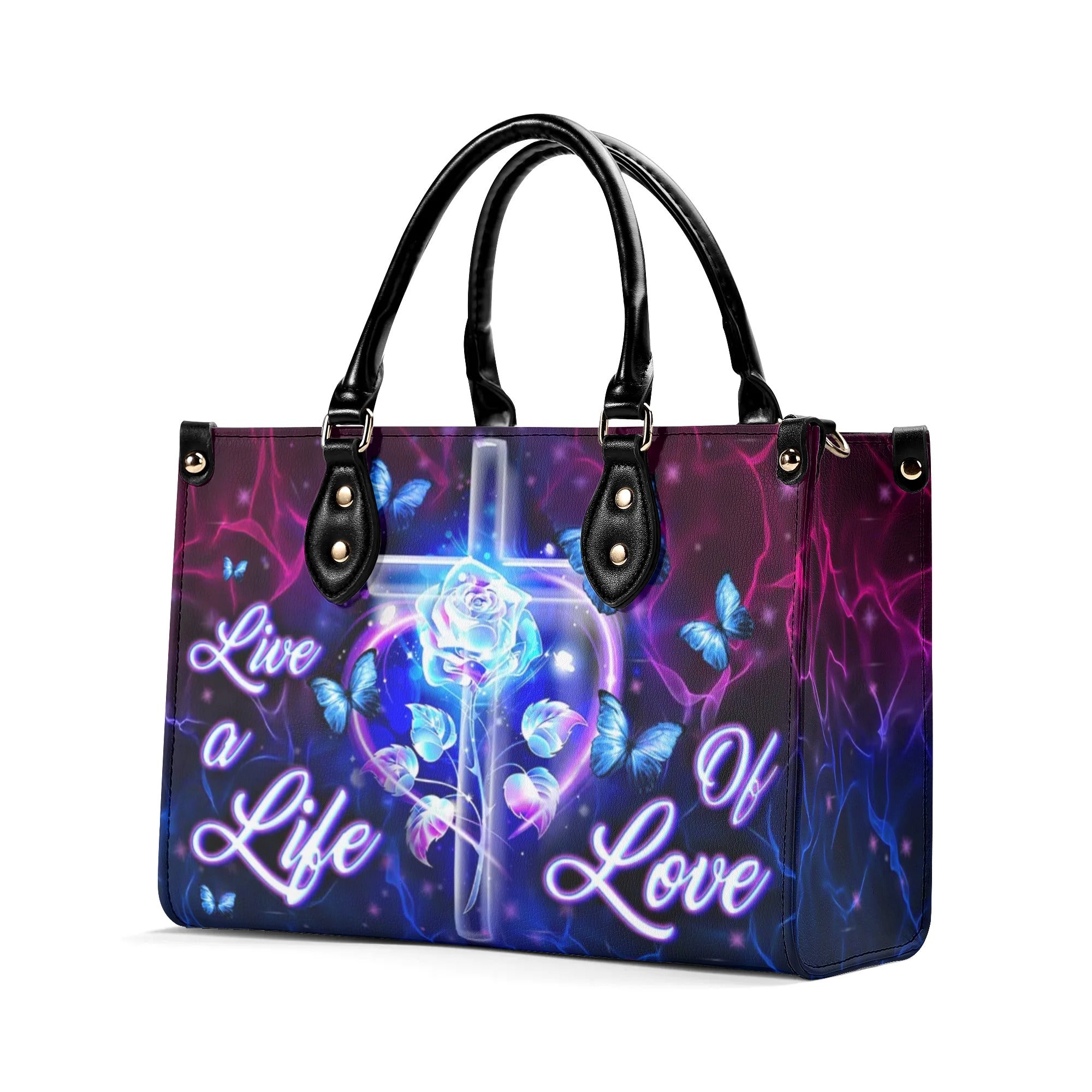 Live A Life Of Love Leather Handbag - Yhln2708244