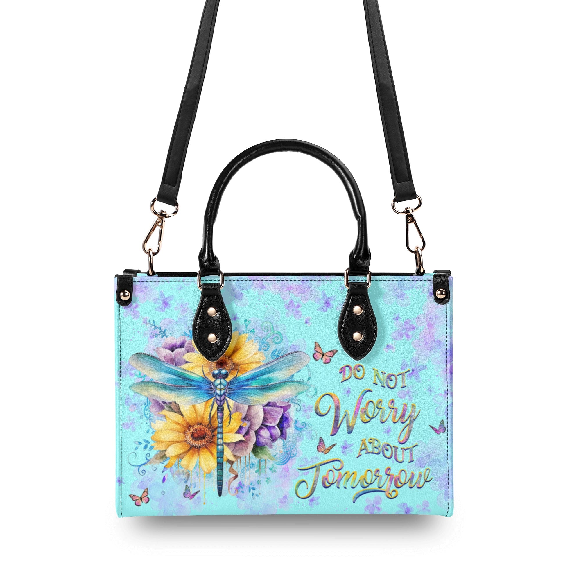 Do Not Worry About Tomorrow Leather Handbag - Yhhg2210244