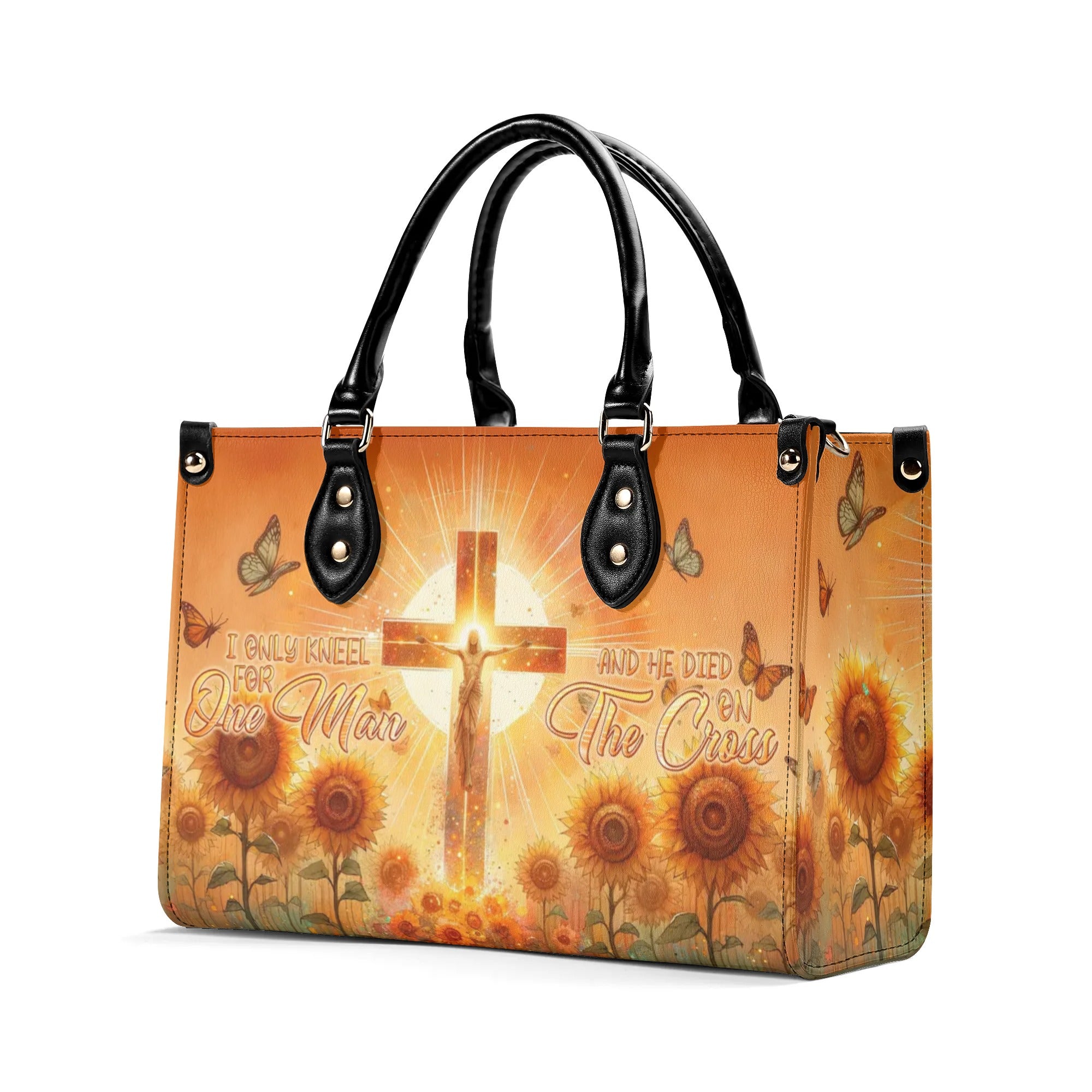 I Only Kneel For One Man Sunflower Leather Handbag - Tlnt1306244