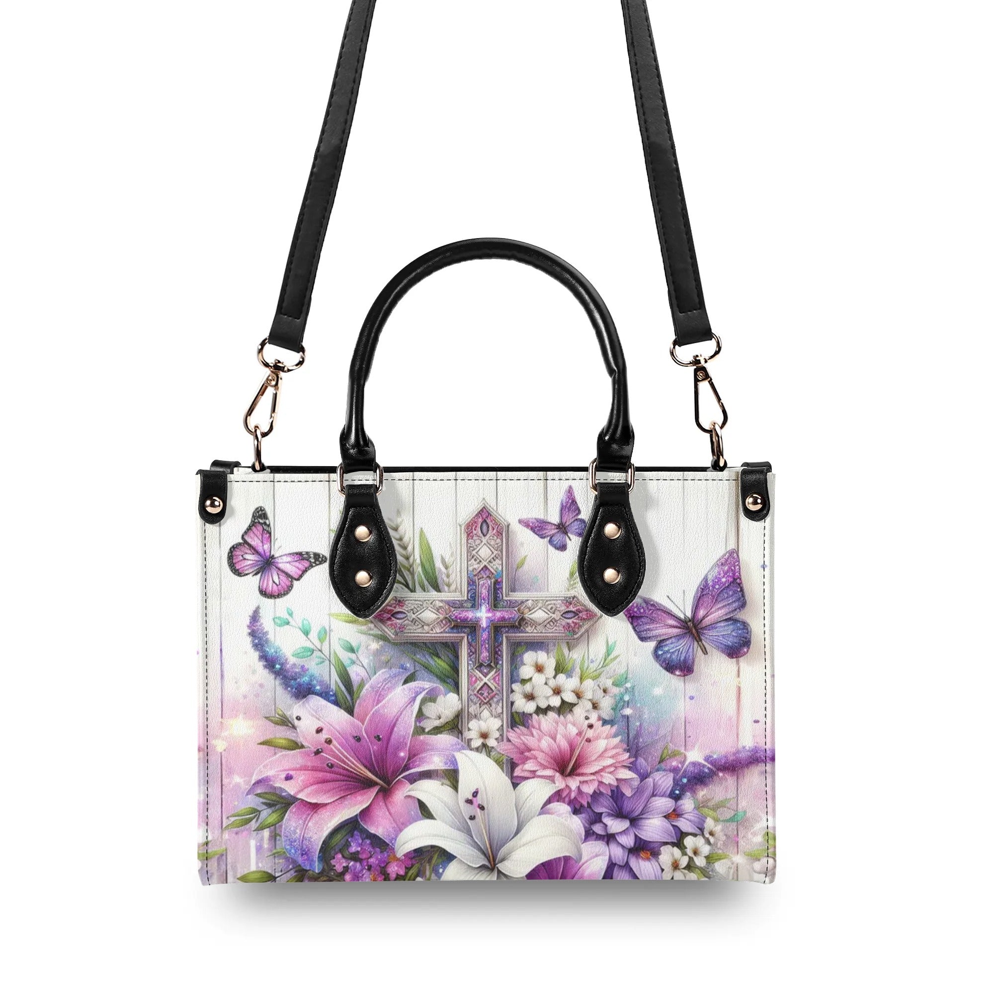 Cross Lilies Leather Handbag - Yhkd0606241