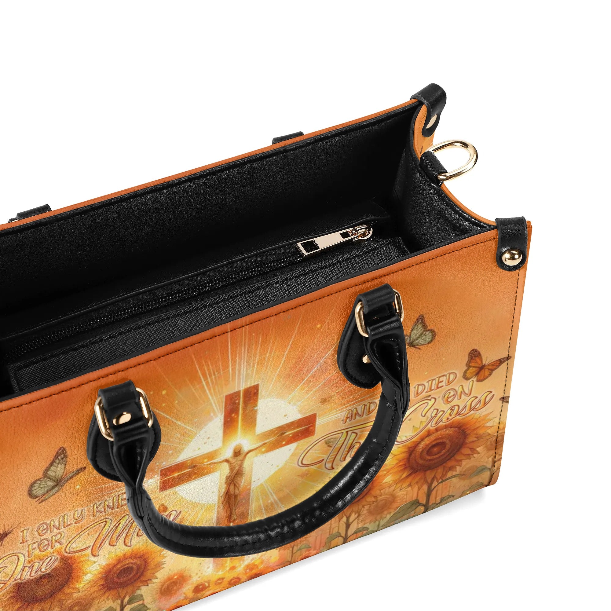 I Only Kneel For One Man Sunflower Leather Handbag - Tlnt1306244