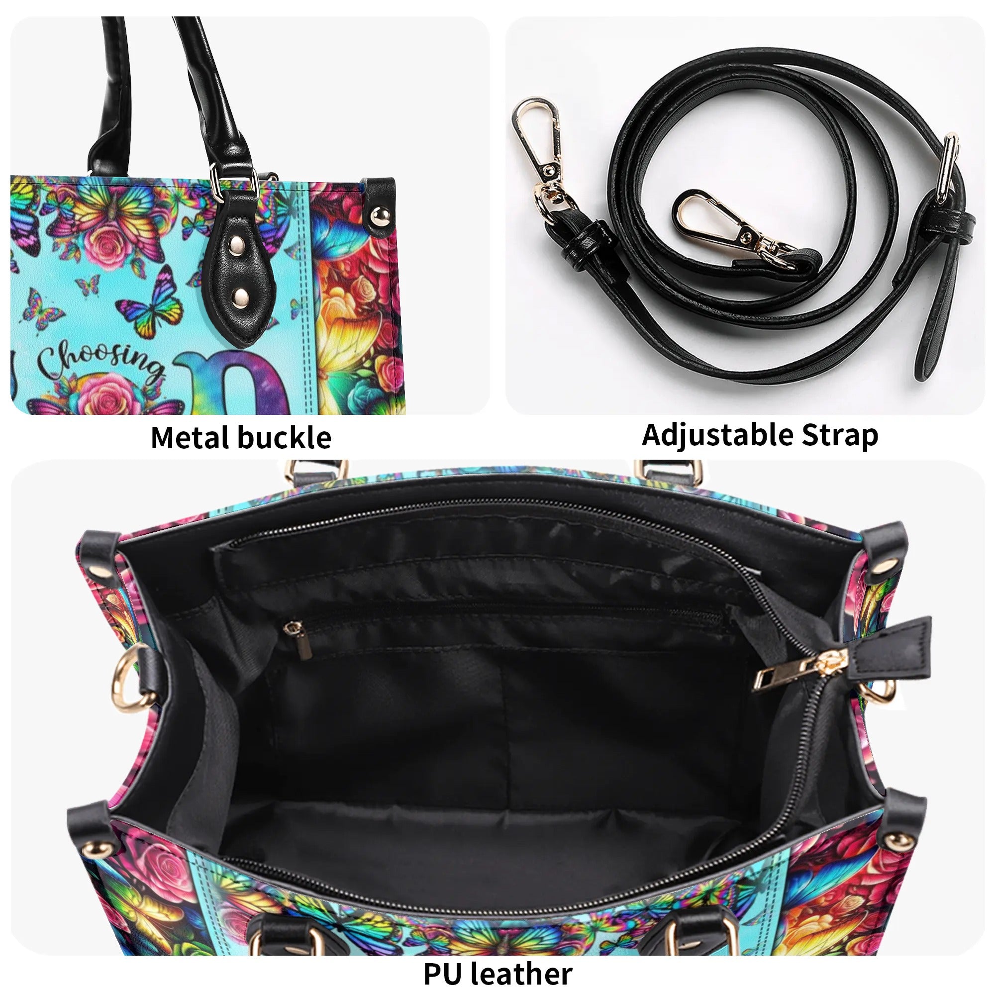 Choosing God Everyday Colorful Butterfly Leather Handbag - Tltw0506243