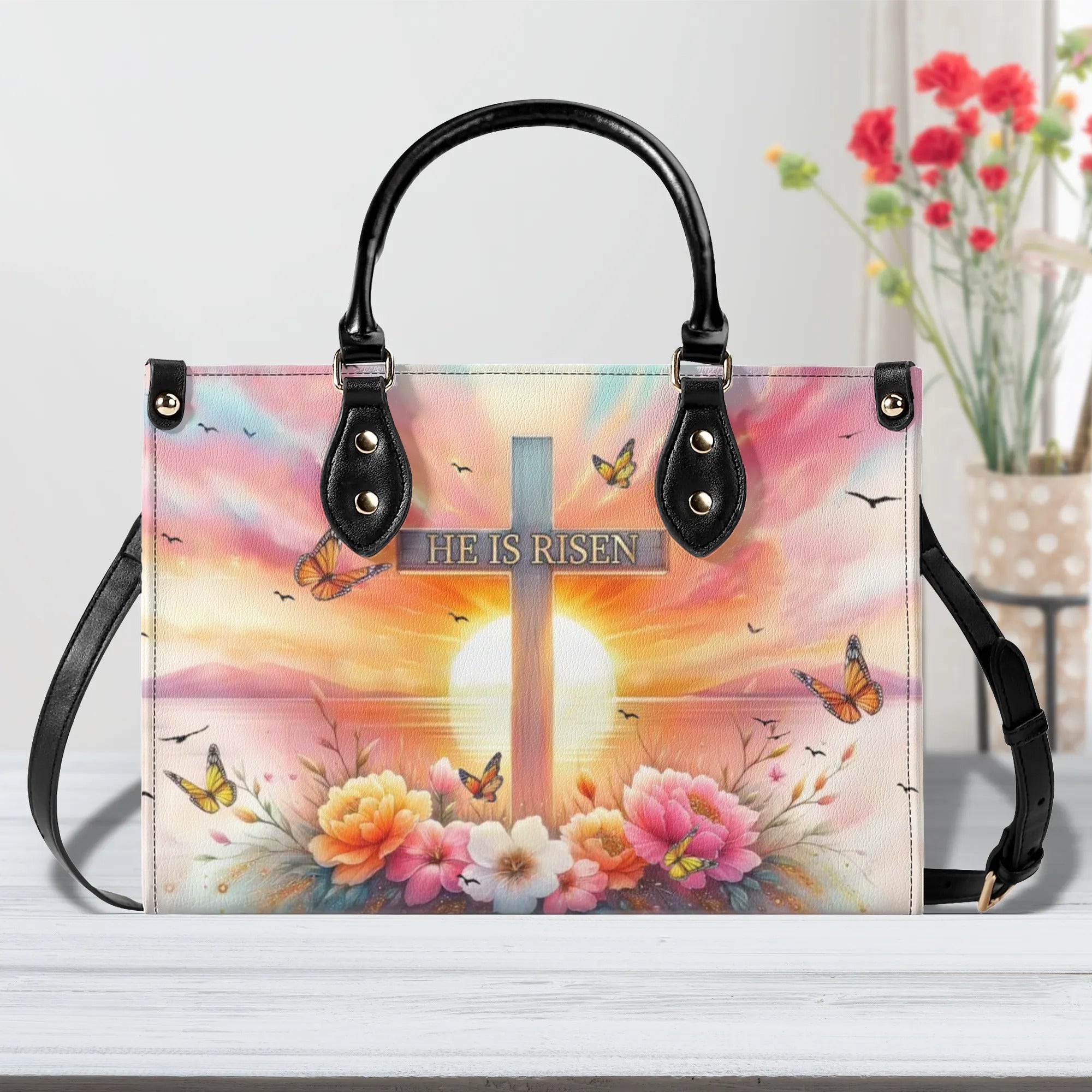 He Is Risen Leather Handbag - Yhhn0706244