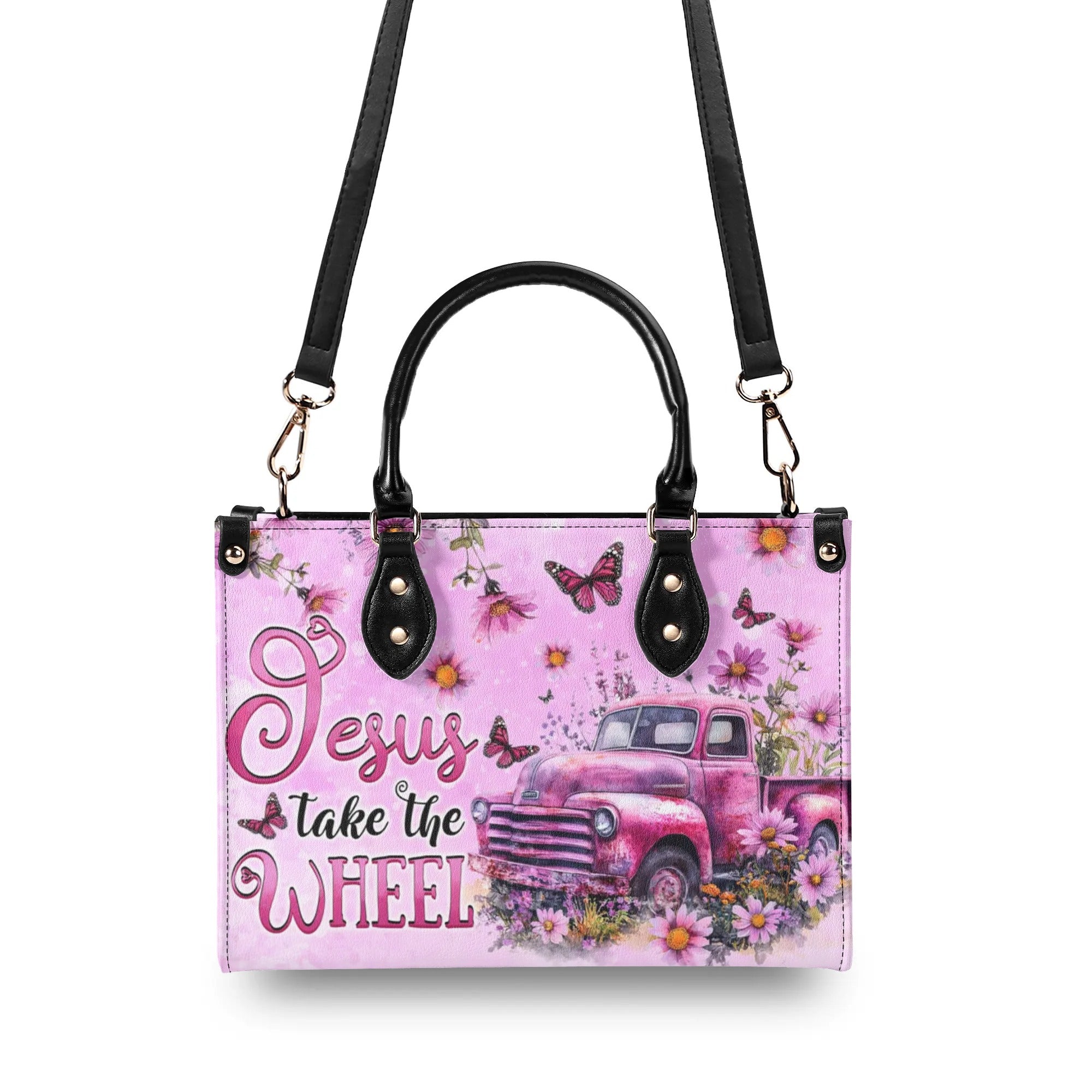 Jesus Take The Wheel Leather Handbag - Tytd0509243