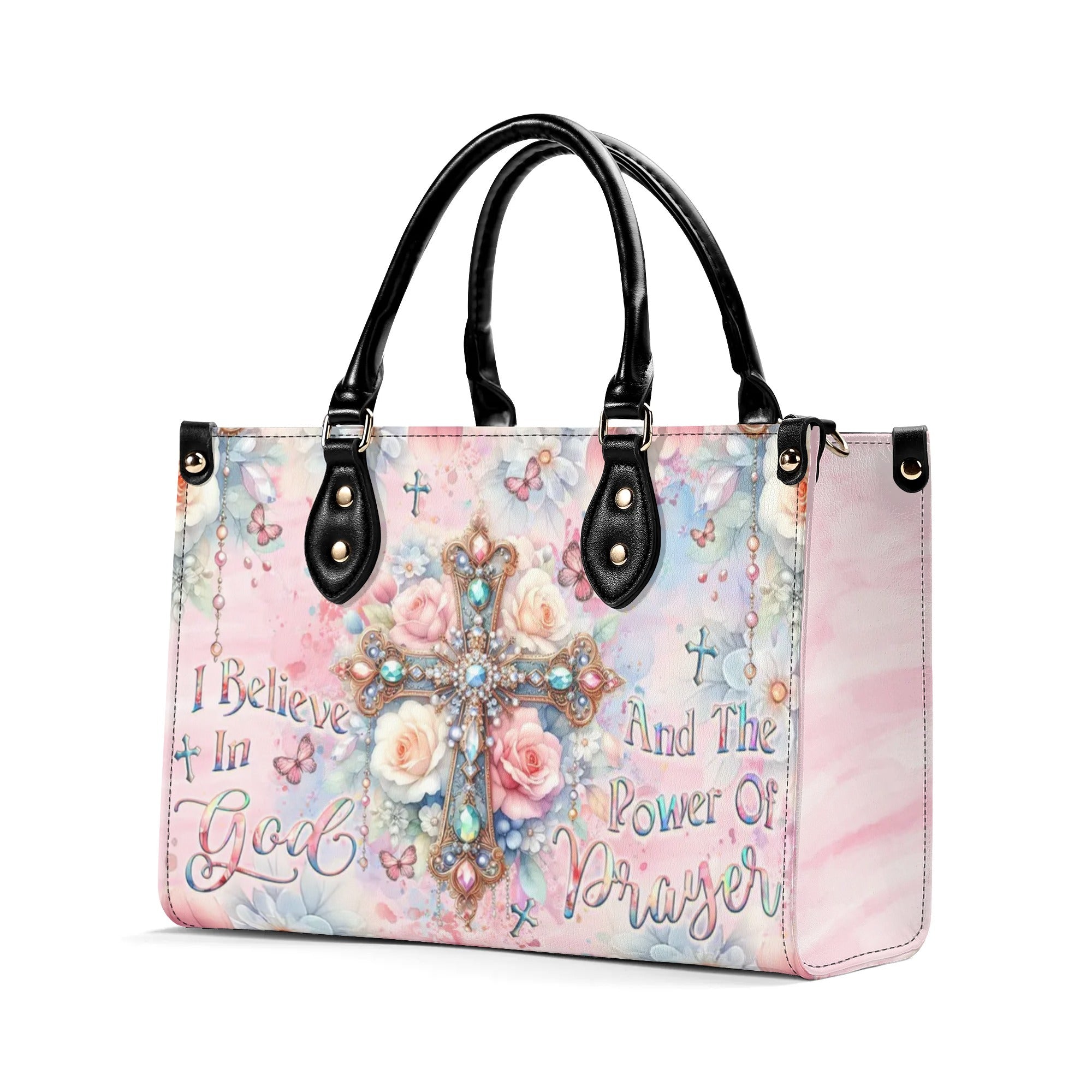 I Believe In God Leather Handbag - Yhlt2608244