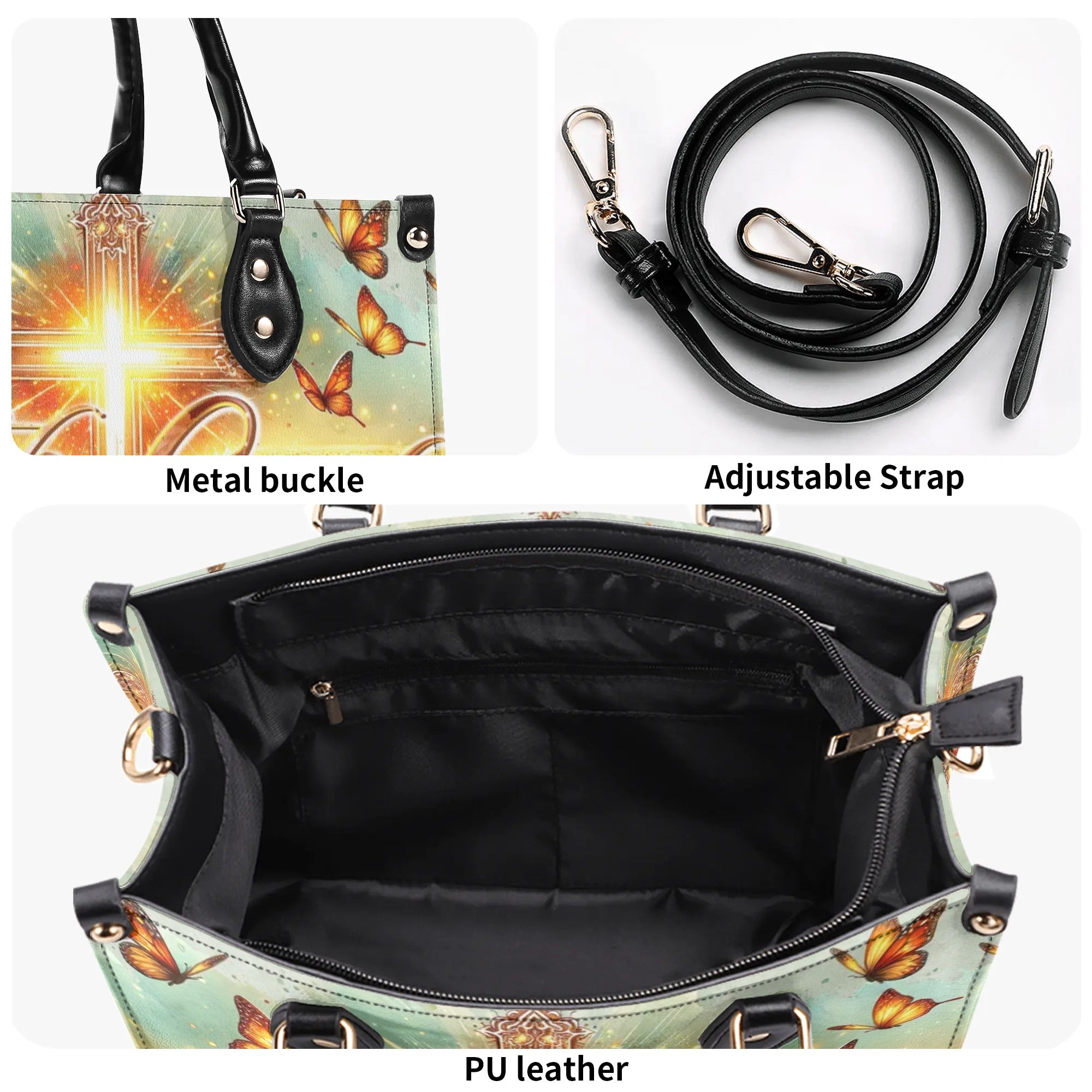 With God All Things Are Possible Sunflower Leather Handbag - Tltr1106242