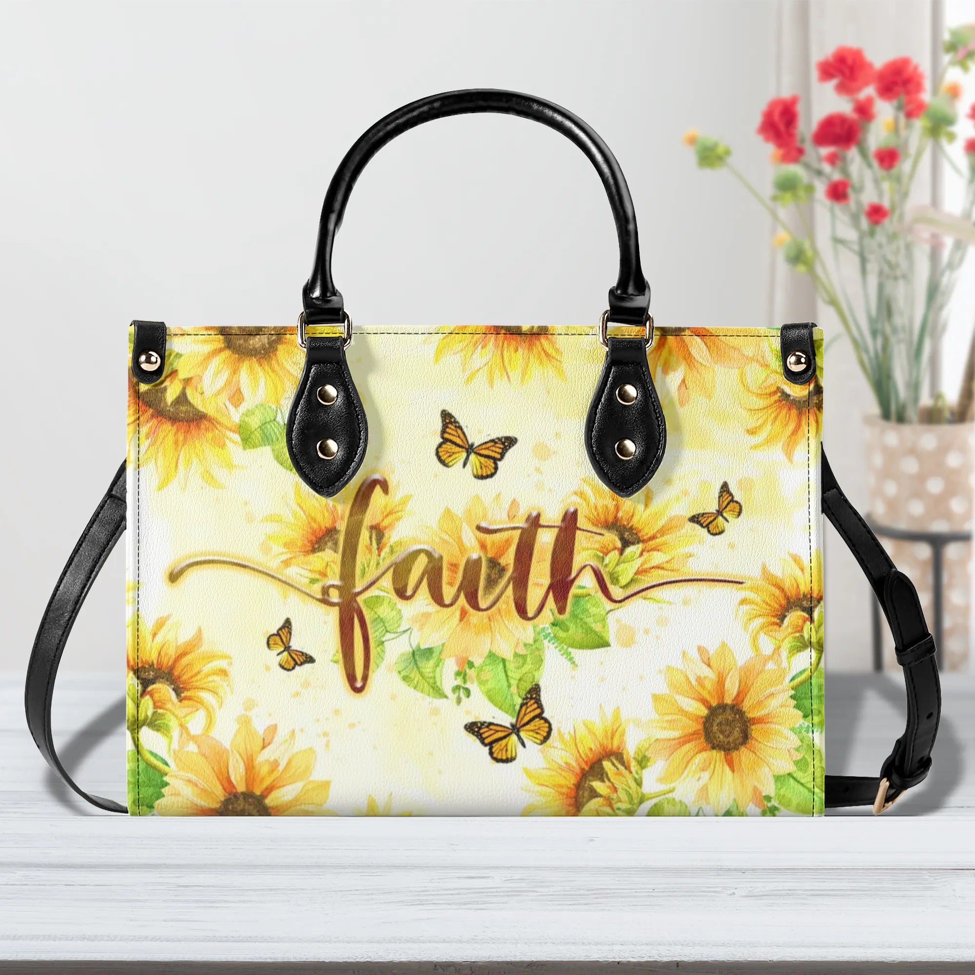 Faith Sunflower Leather Handbag - Tltr1806245