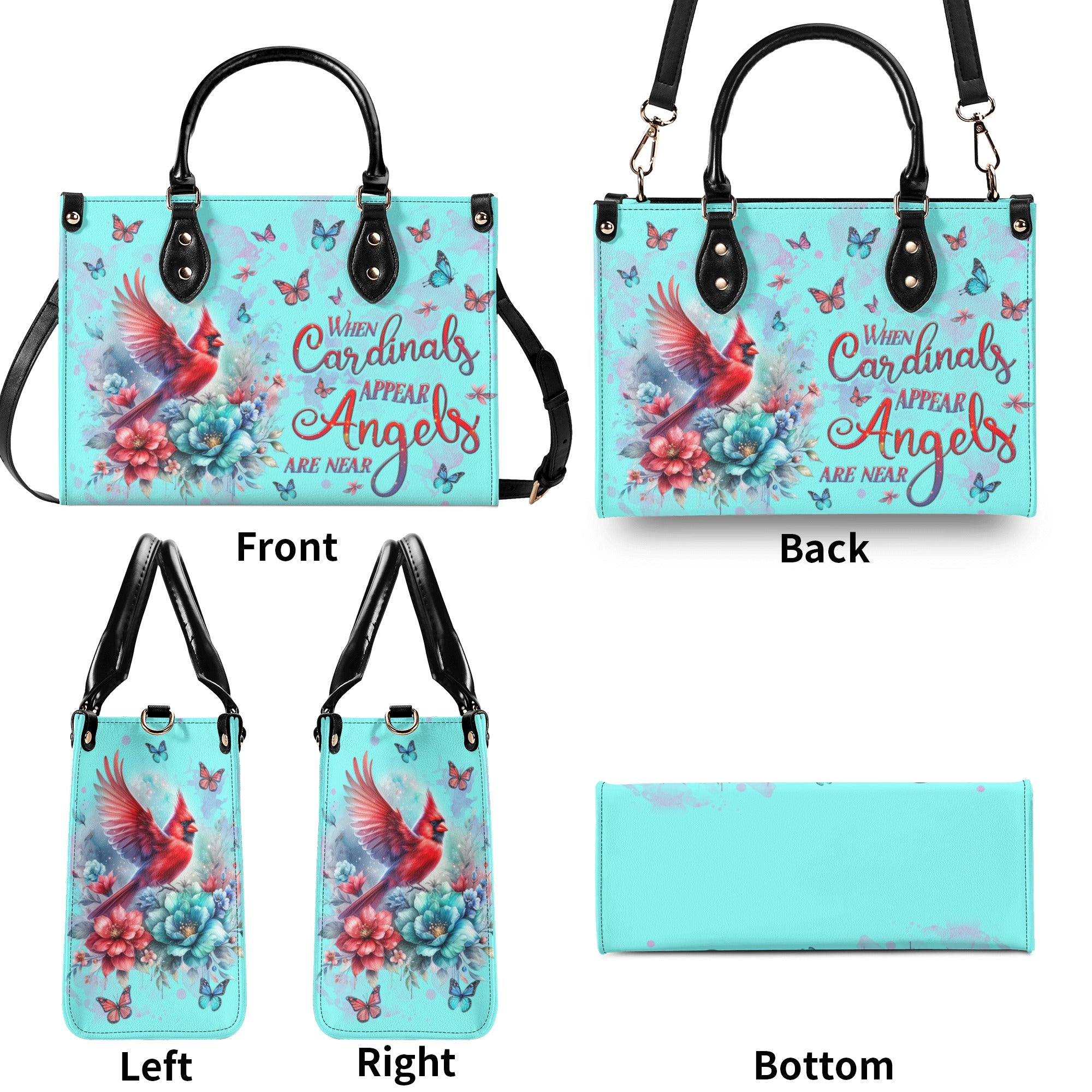 When Cardinals Appear Angels Are Near  Leather Handbag -  Tlnz0710241