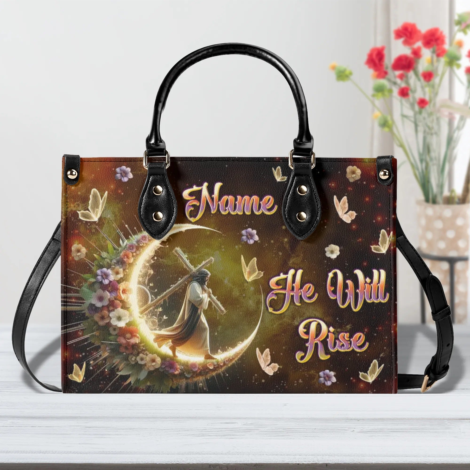 He Will Rise Leather Handbag - Tlpq3107244