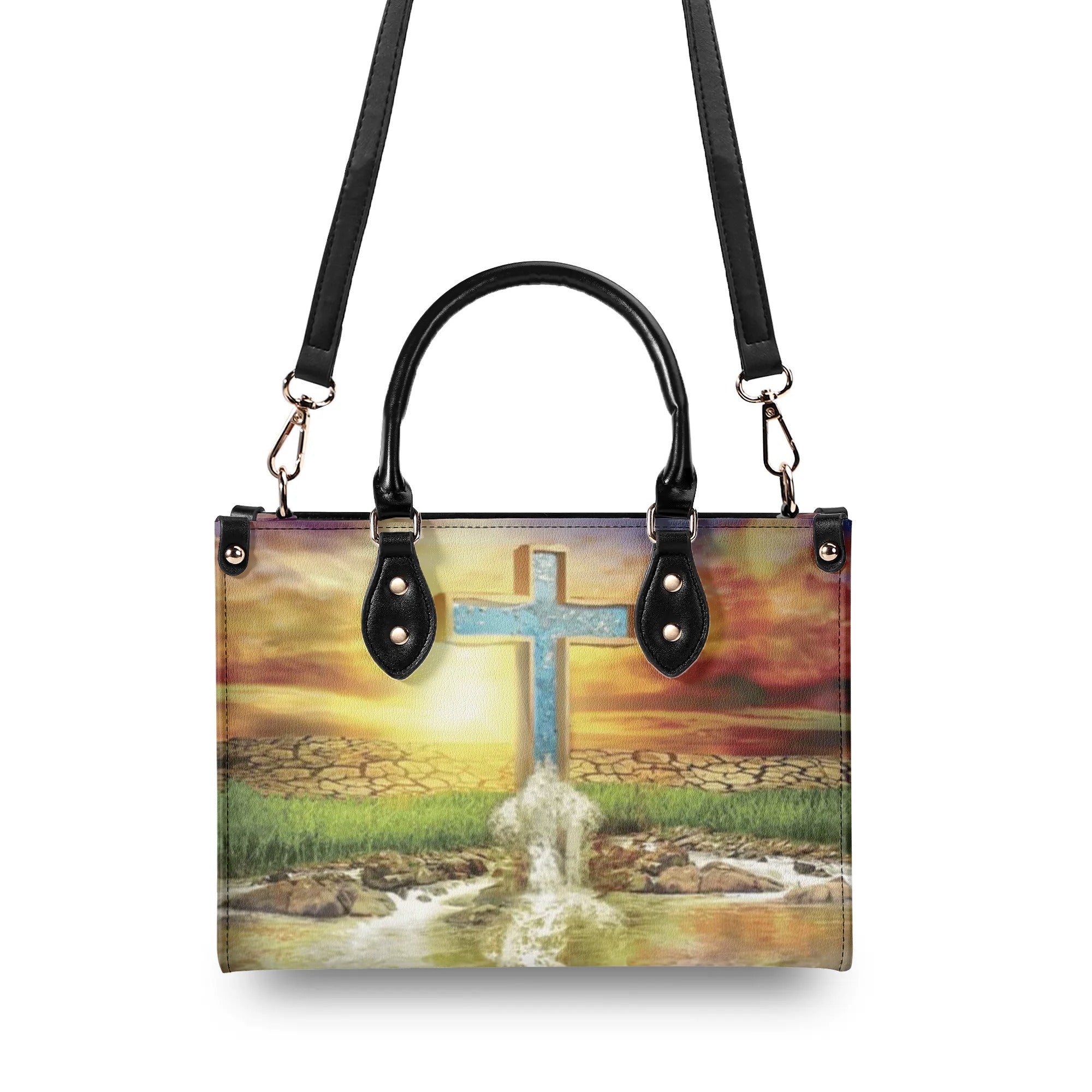 Cross Nature Scene Leather Handbag - Yhdu1009244