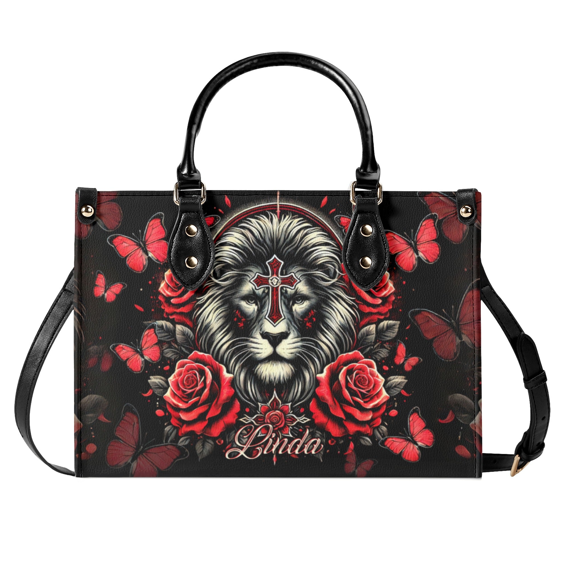 Lion Rose Leather Handbag  - Tltr0511244