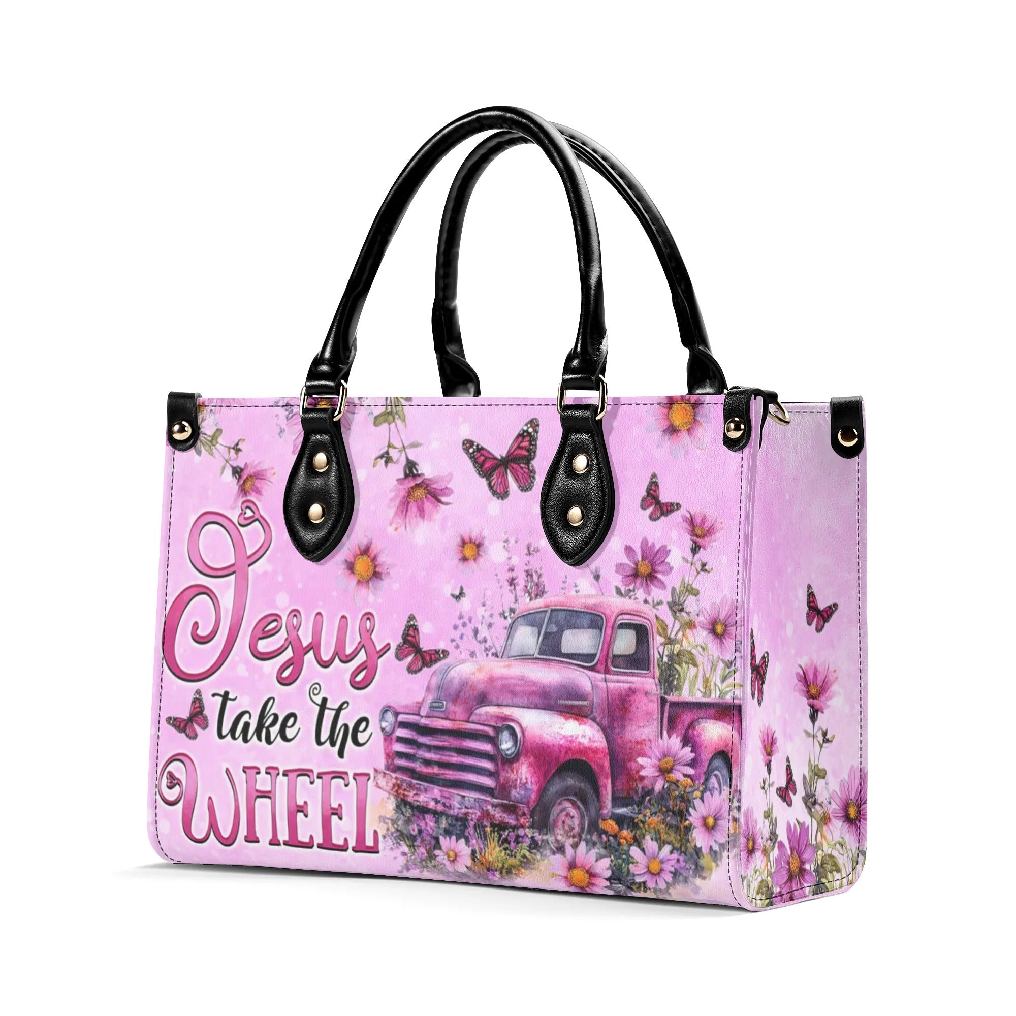 Jesus Take The Wheel Leather Handbag - Tytd0509243