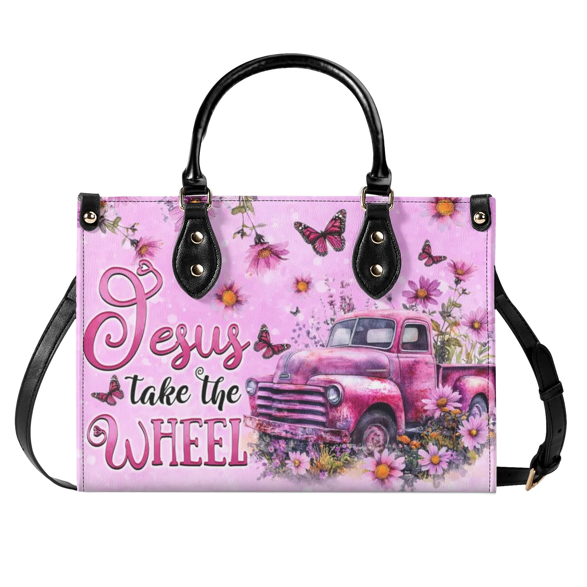 Jesus Take The Wheel Leather Handbag - Tytd0509243